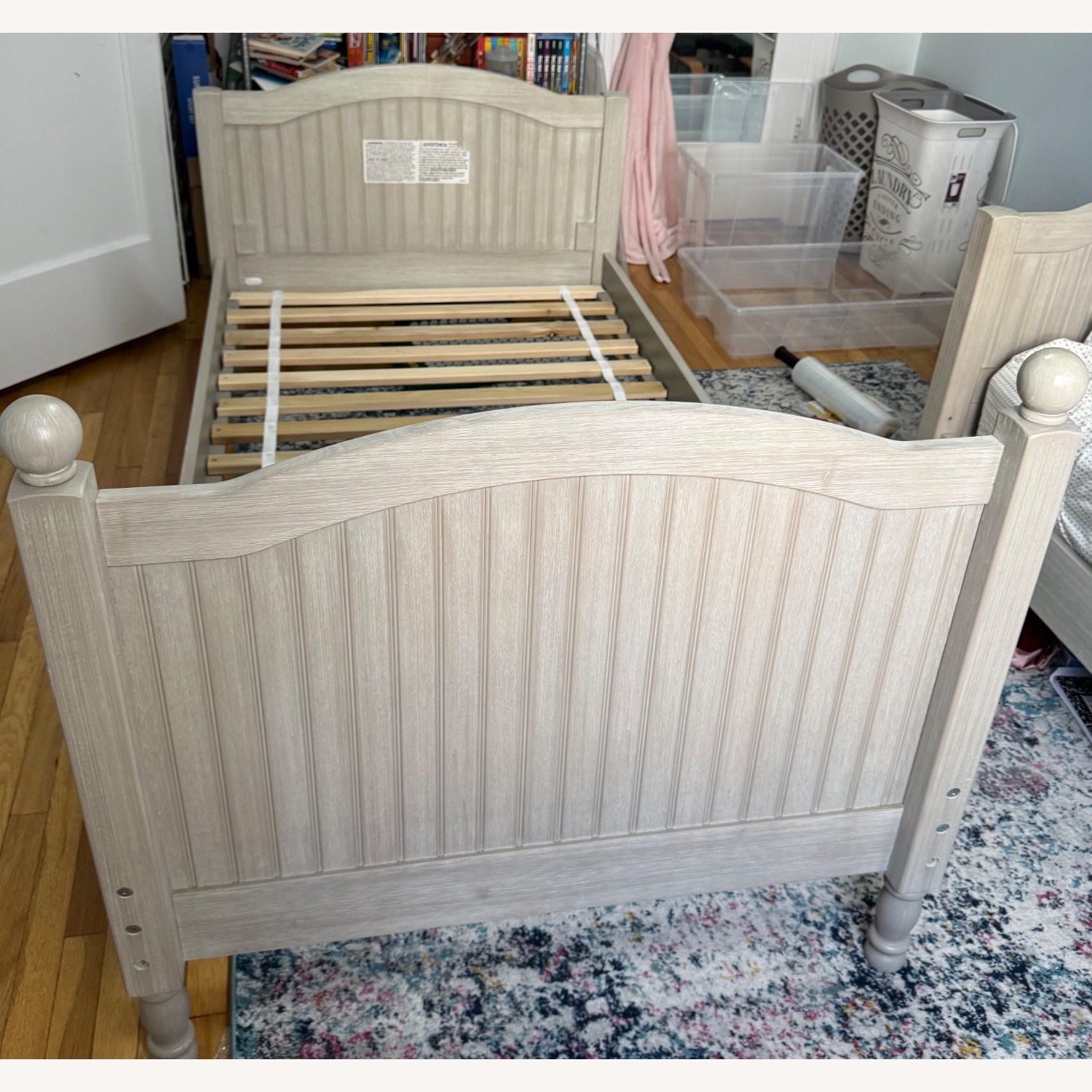 Pottery Barn Kids Catalina Light Gray Wood Twin Bed - image-2