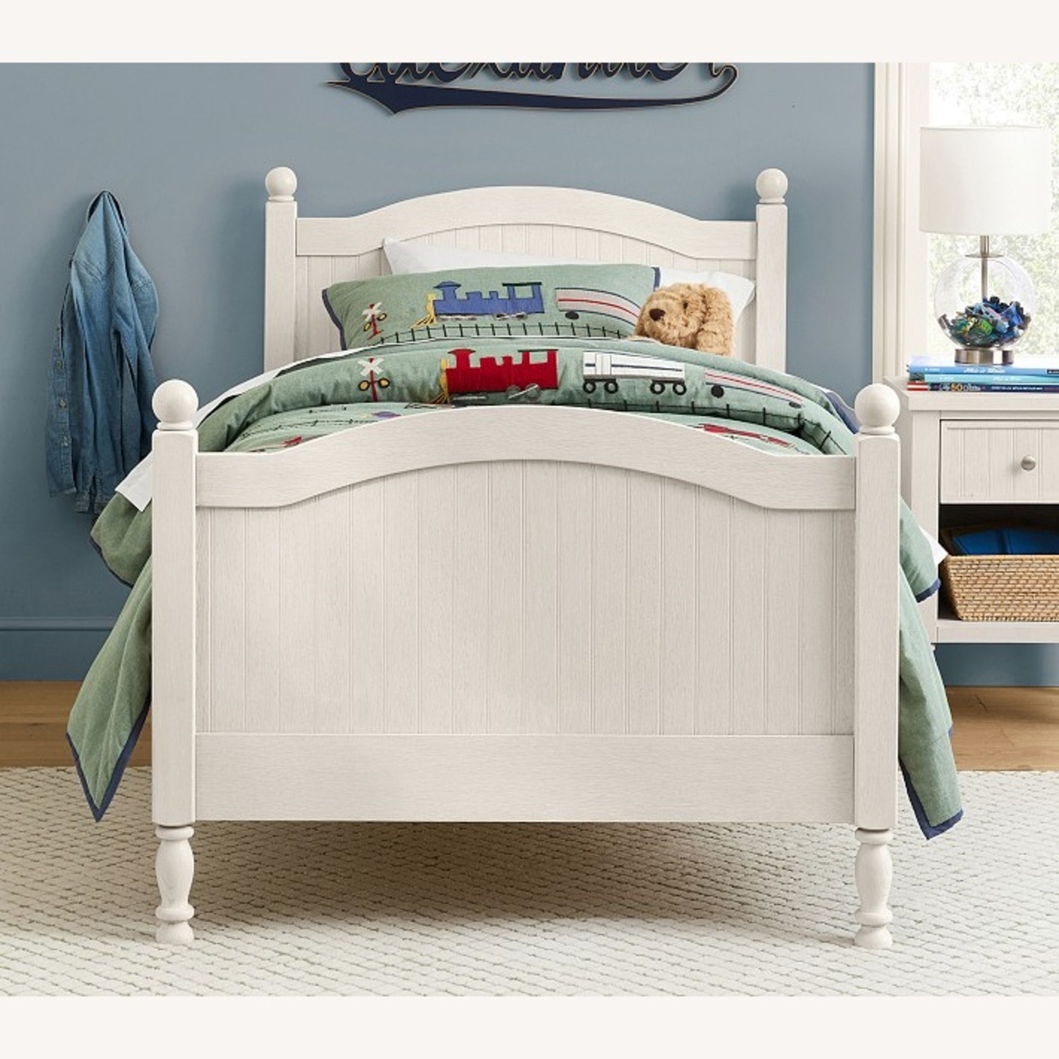 Pottery Barn Kids Catalina Light Gray Wood Twin Bed - image-13