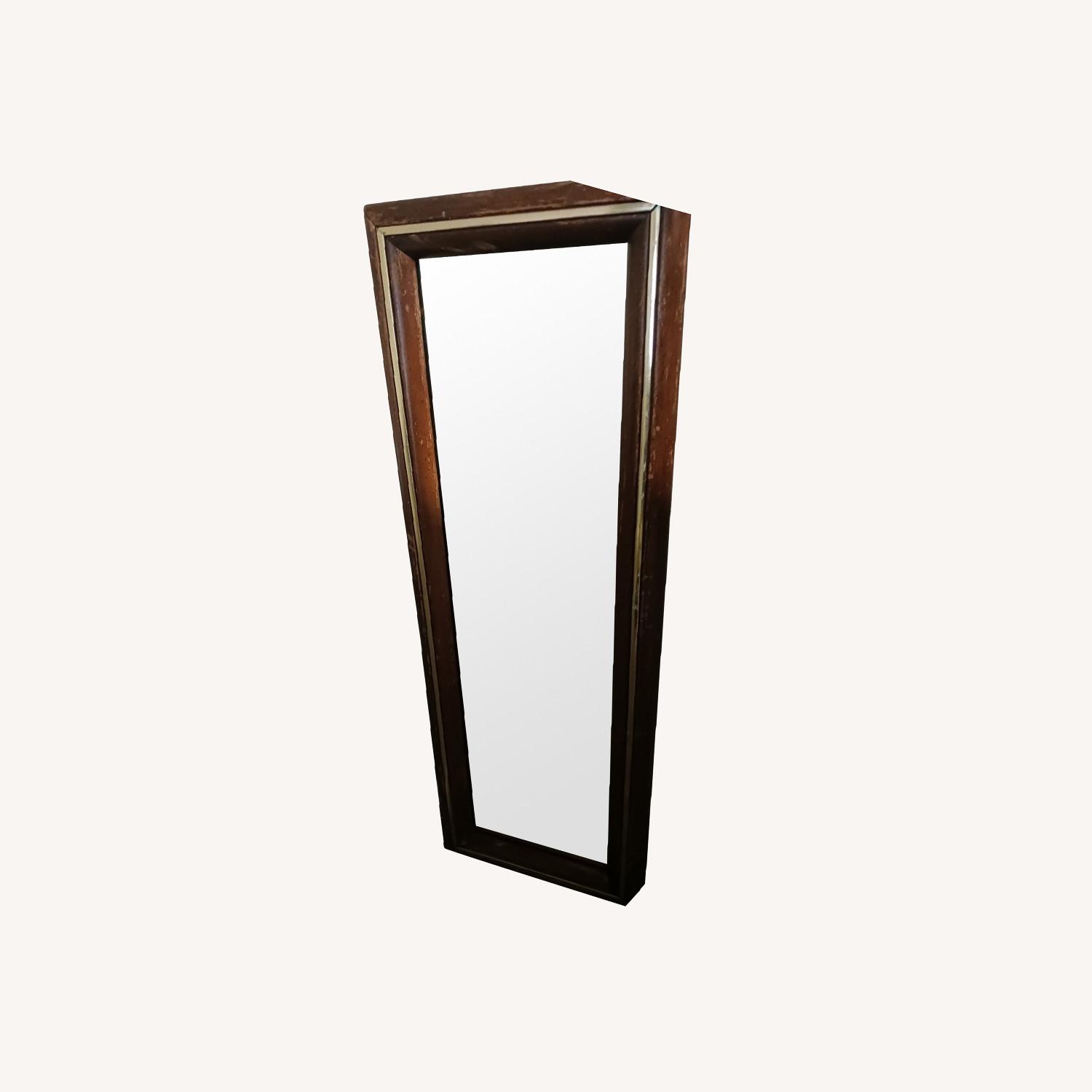 AsiaEXP Dark Brown Wood Wall Mirror - image-0