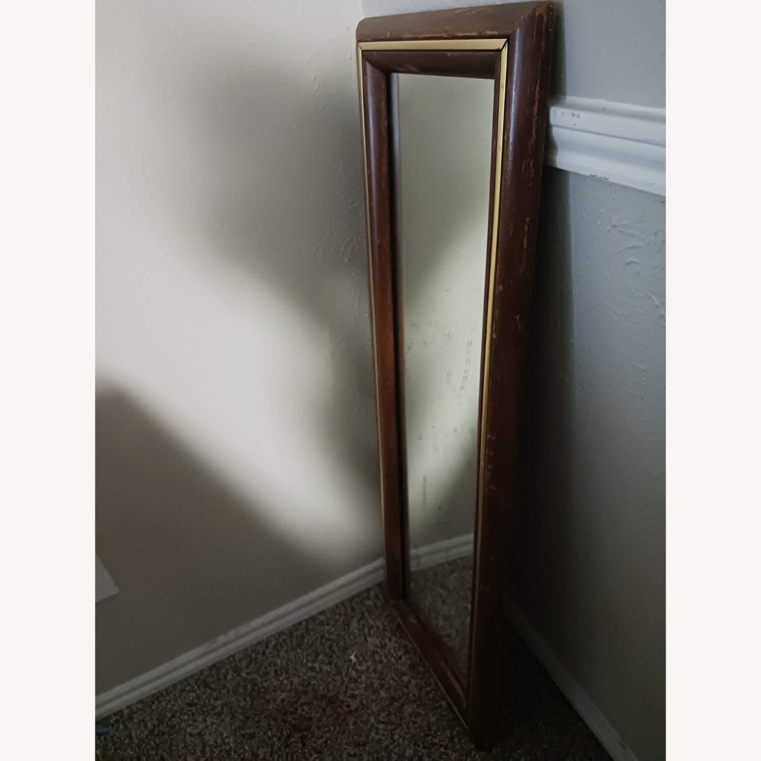 AsiaEXP Dark Brown Wood Wall Mirror - image-2