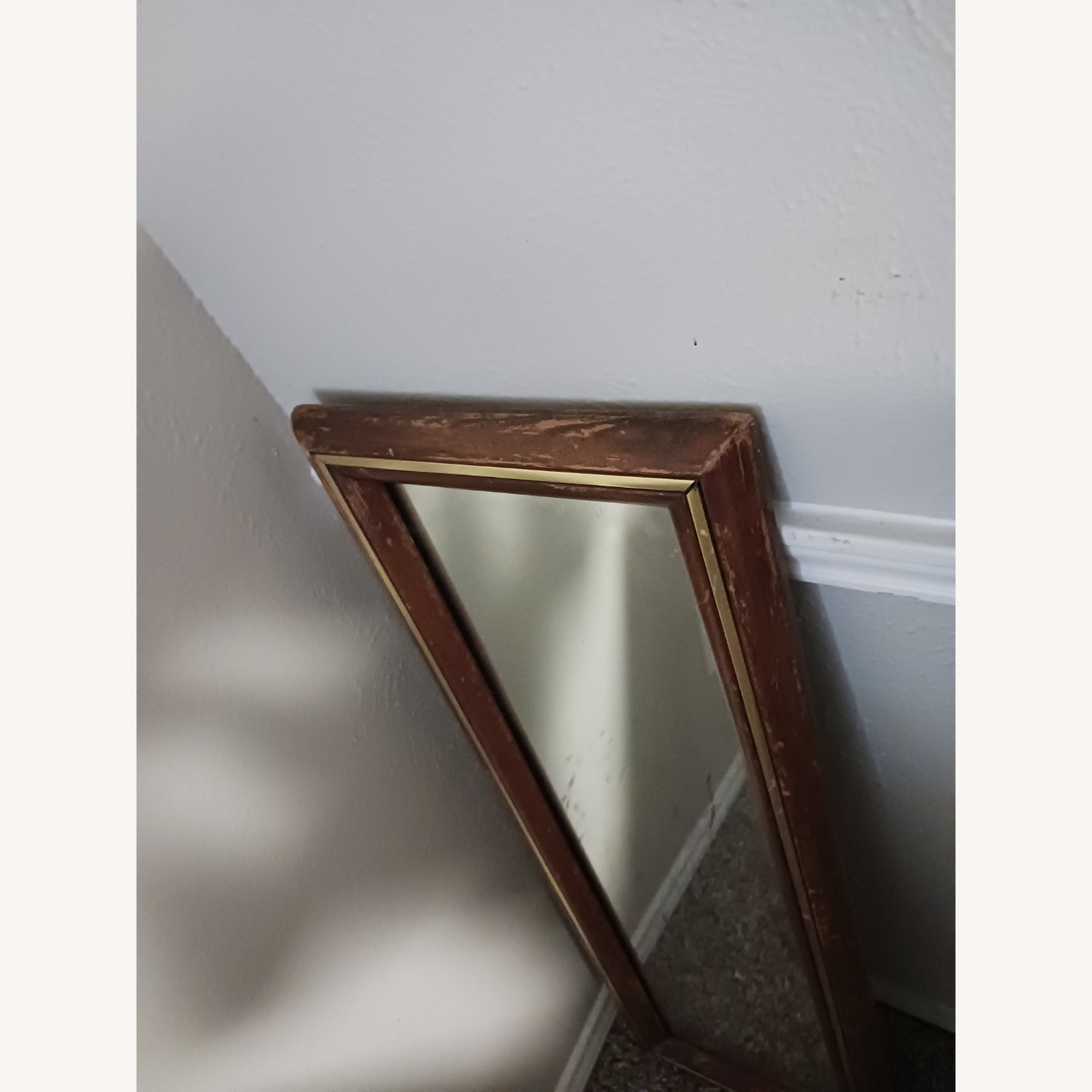 AsiaEXP Dark Brown Wood Wall Mirror - image-3