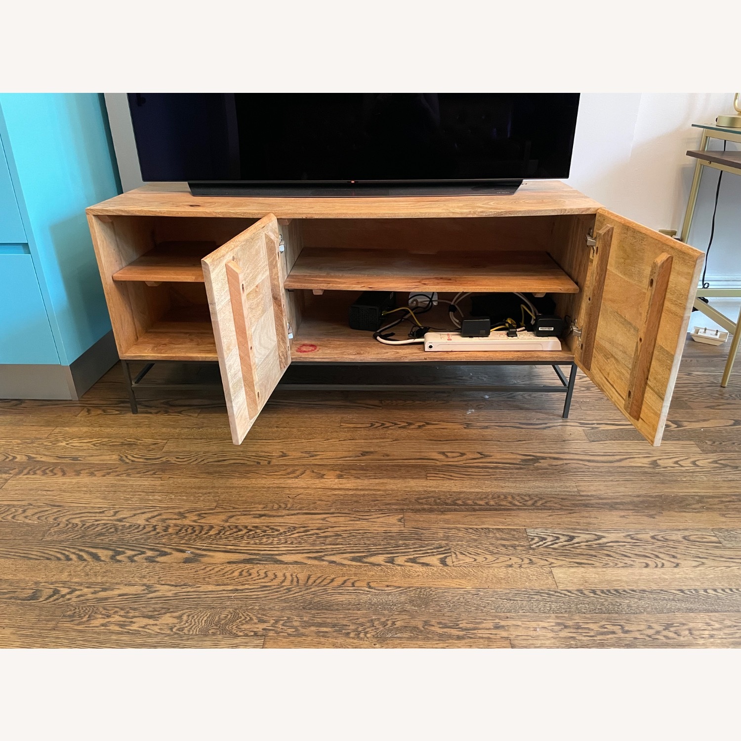 West Elm Industrial Natural Wood Sideboard - image-4