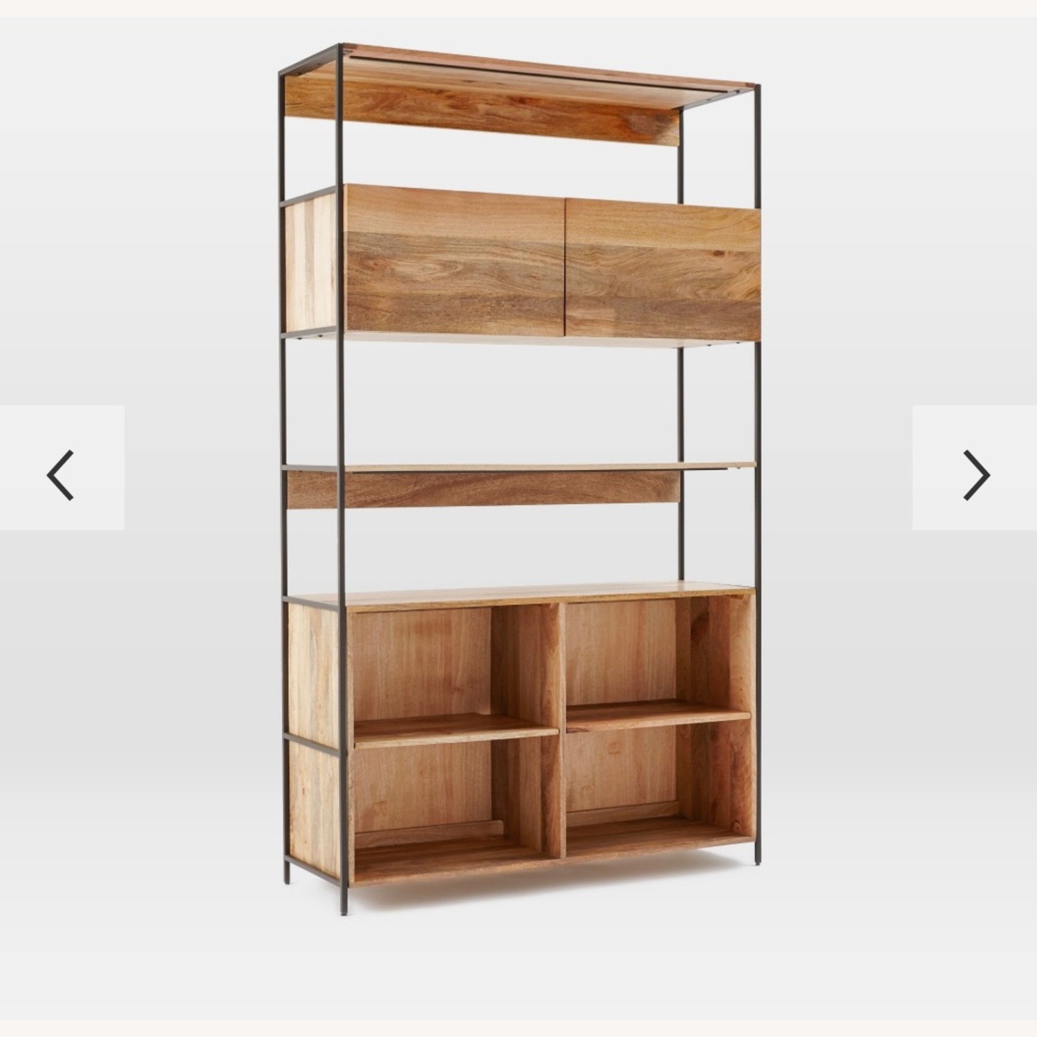 West Elm Industrial Natural Wood Bookcase - image-1