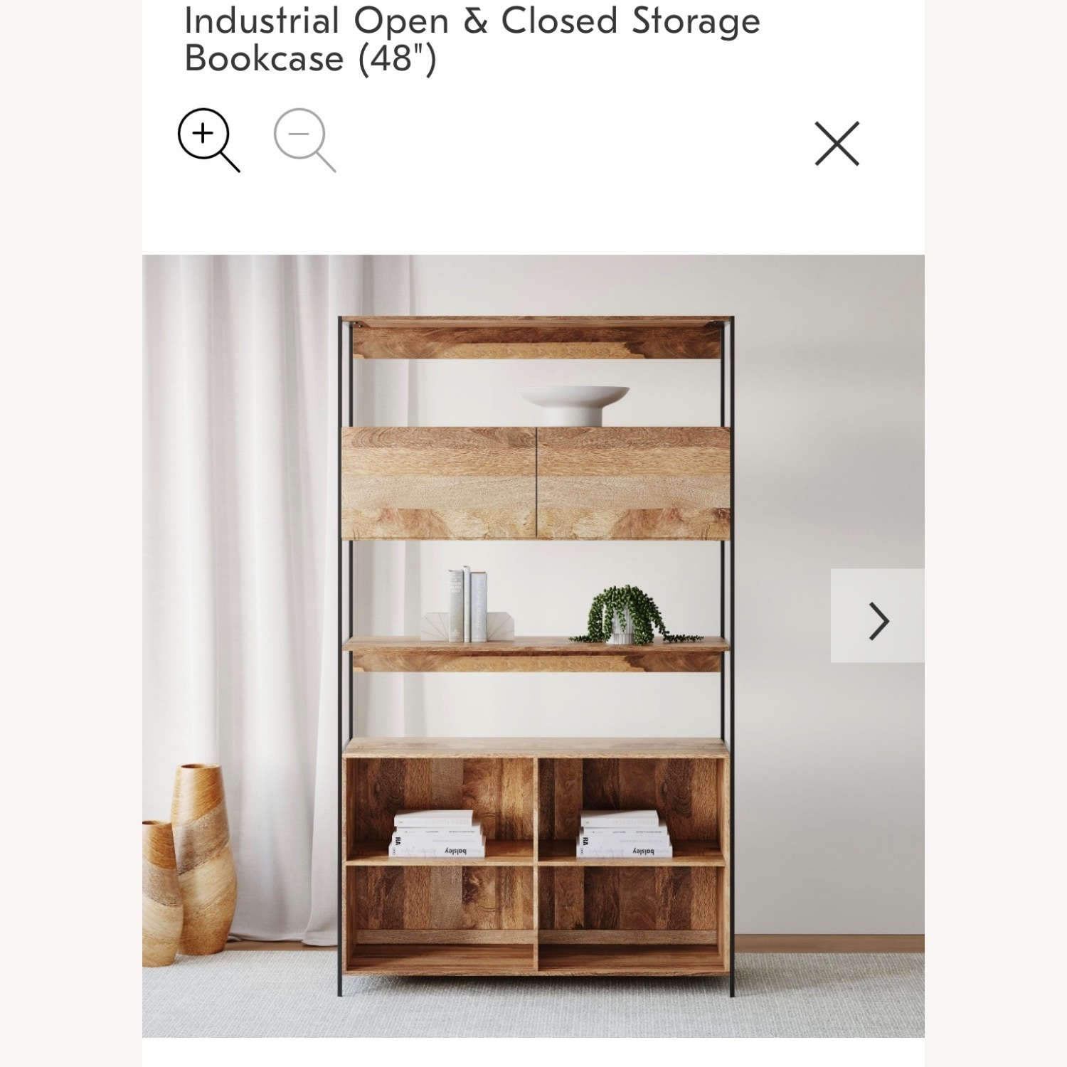 West Elm Industrial Natural Wood Bookcase - image-4