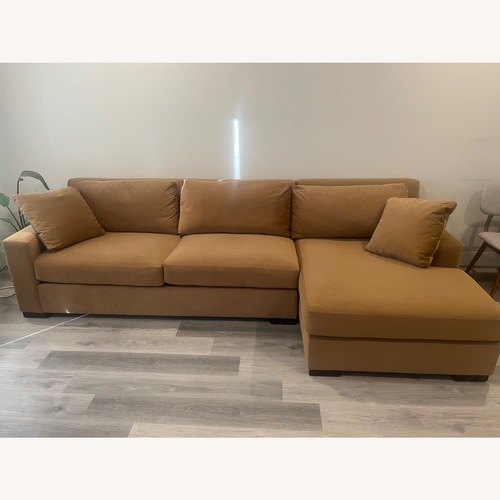 Used Macy's Marristin Dark Carmel Sofa for sale on AptDeco