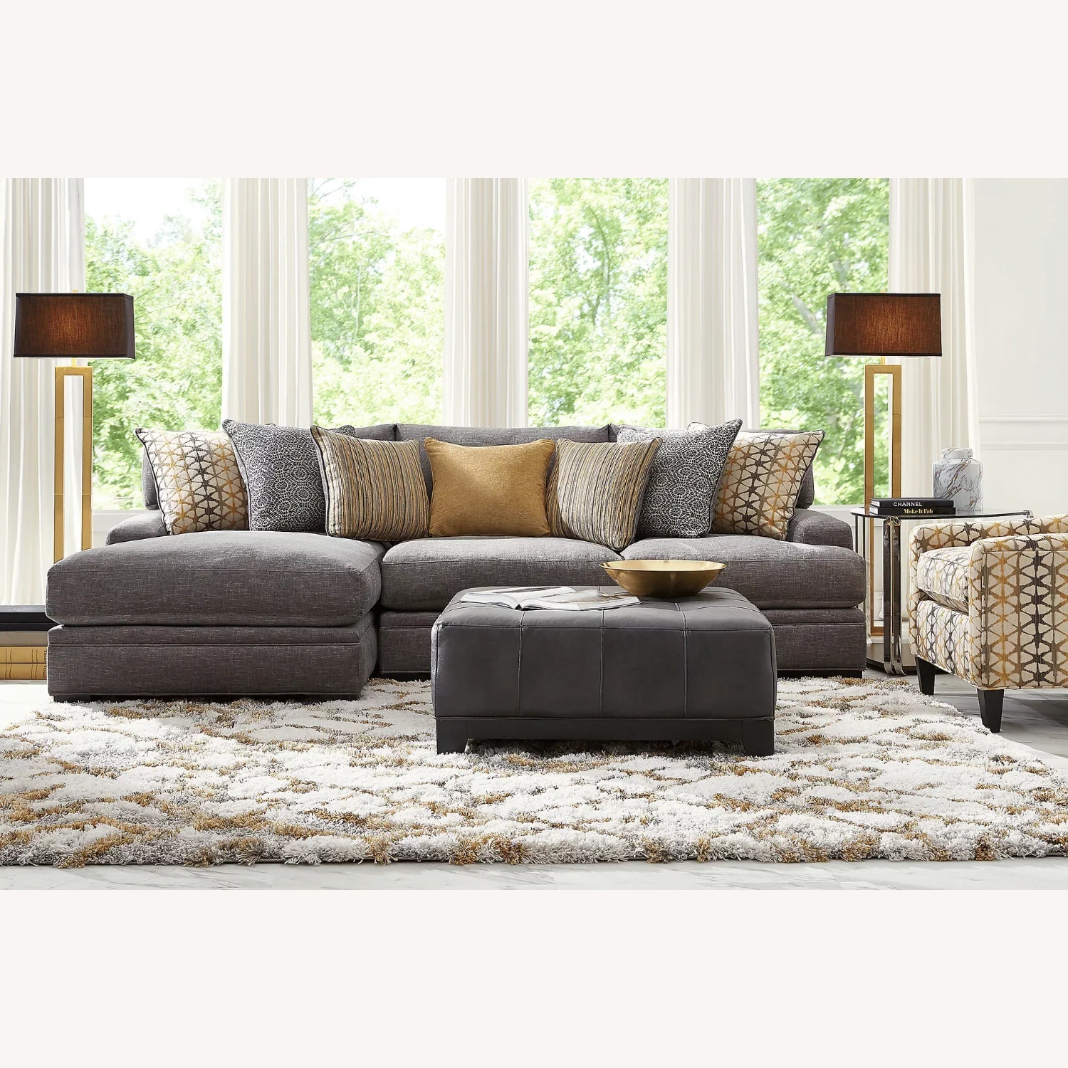 Rooms To Go Cindy Crawford Grey Palm Springs Sofa  - image-3