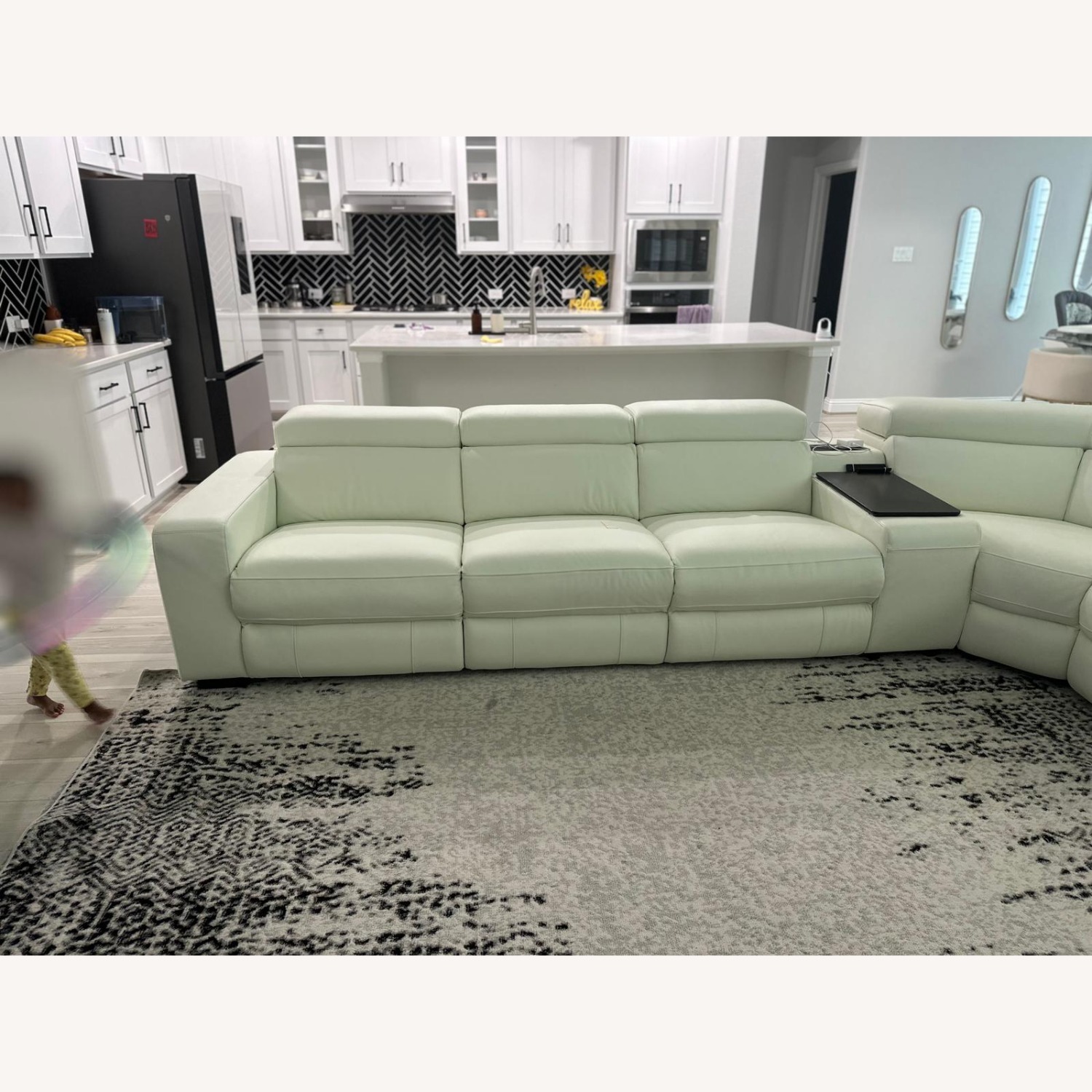 L Shape Sofa White Leather 3+ Piece Sectional - image-4