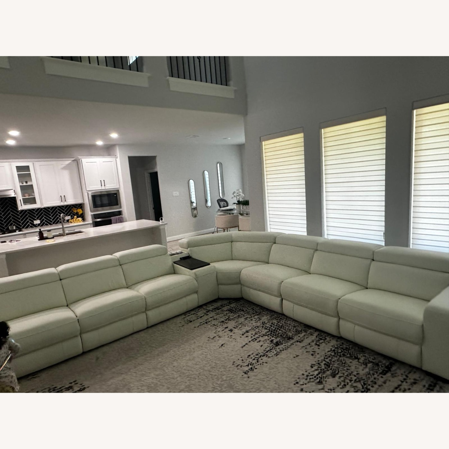 L Shape Sofa White Leather 3+ Piece Sectional - image-2