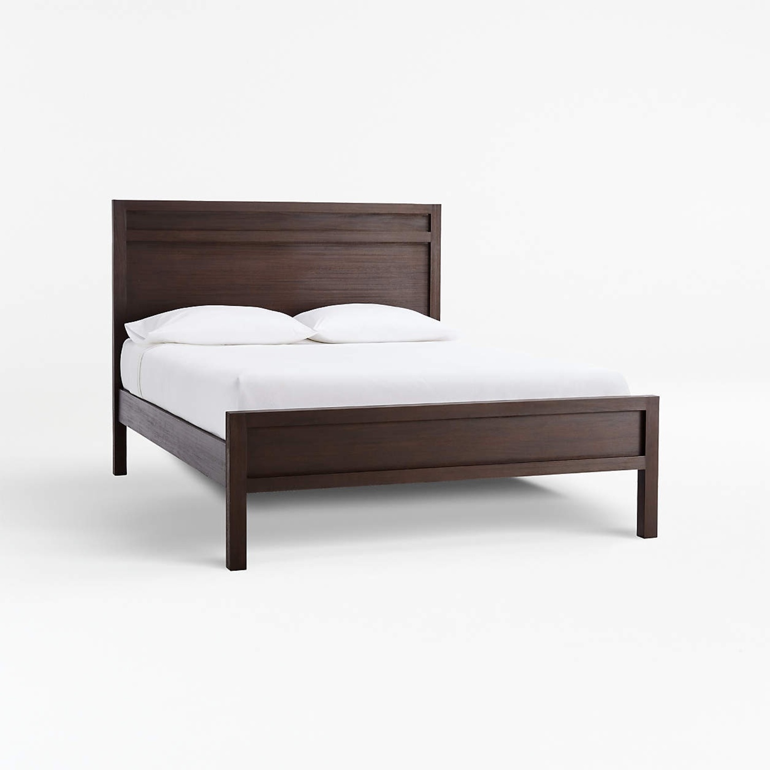 Crate & Barrel Dark Brown Queen Bed - image-0