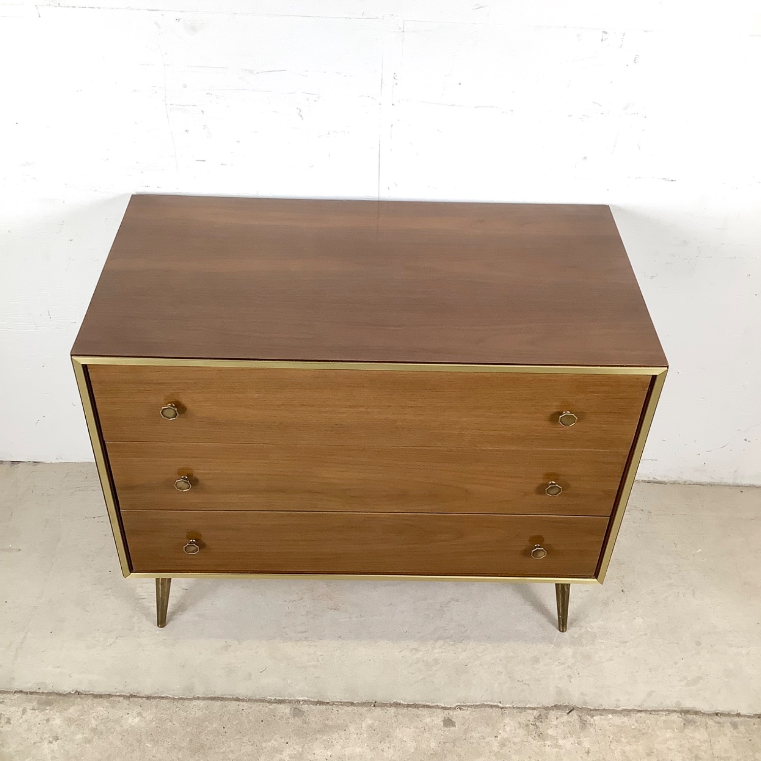 Mid-Century Three Drawer Dresser w/ Brass Legs - image-19