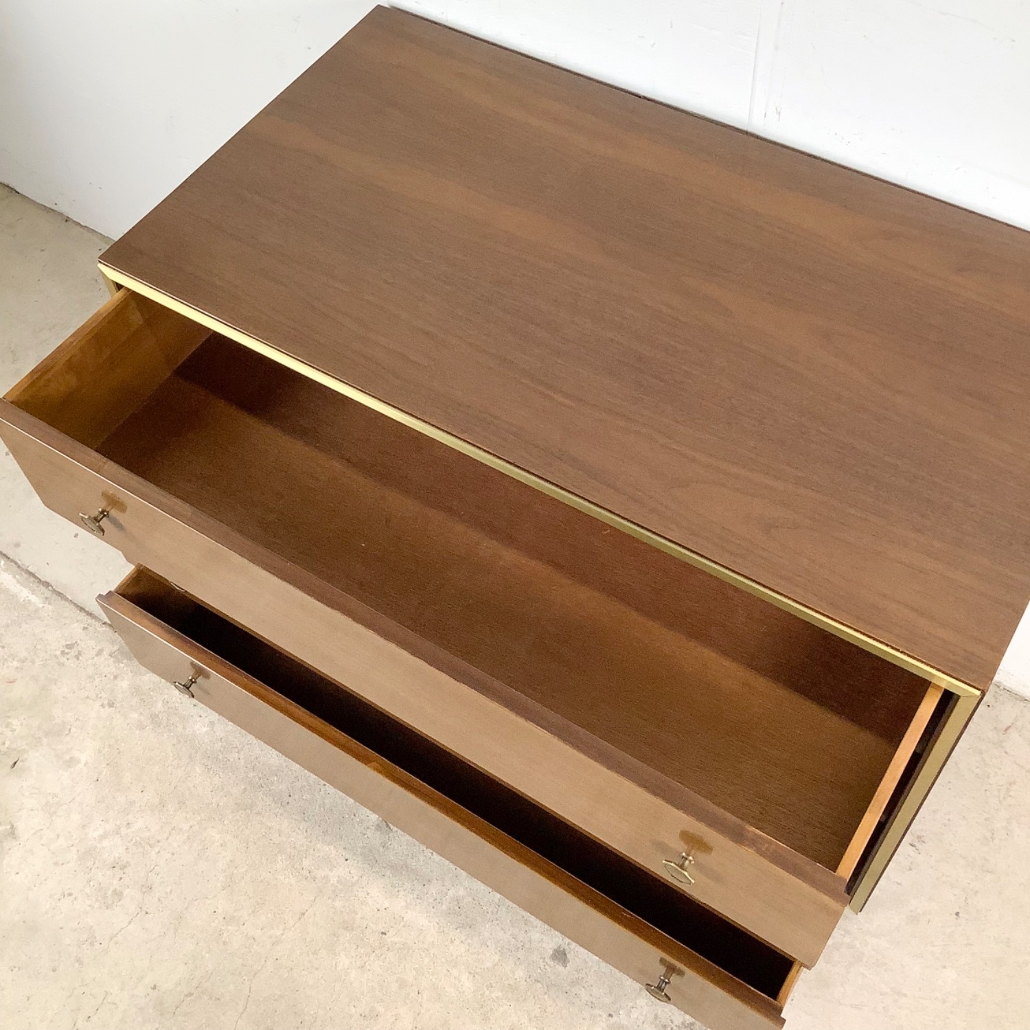 Mid-Century Three Drawer Dresser w/ Brass Legs - image-6