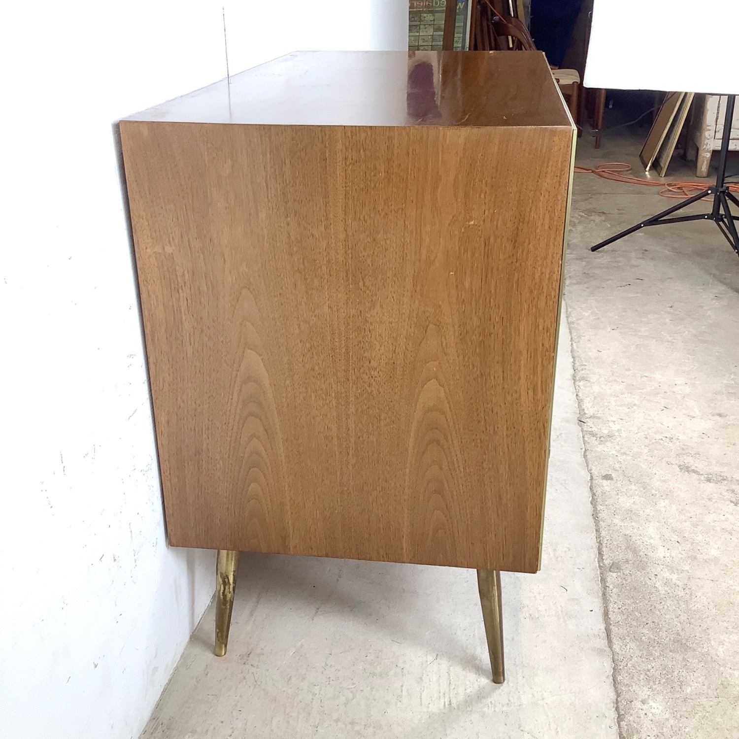 Mid-Century Three Drawer Dresser w/ Brass Legs - image-3