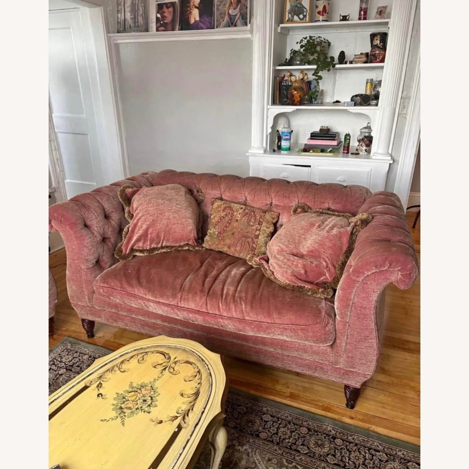 TRS Furniture Inc Pink Fabric 2 Seater Sofa - image-1
