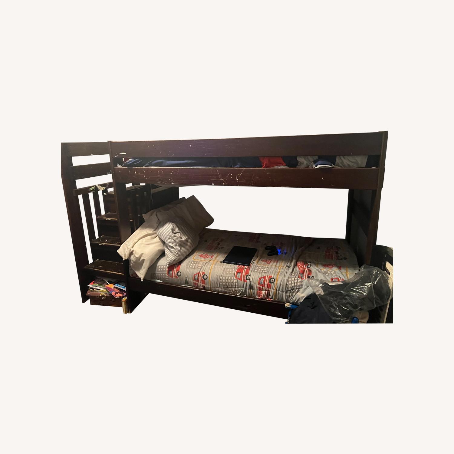 Dark Brown Bunk Bed - image-0
