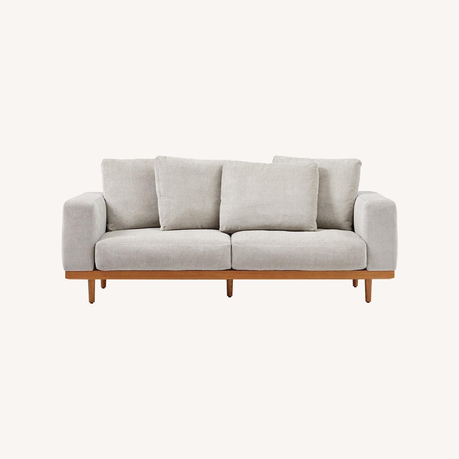 West Elm Newport Blue Fabric 2 Seater Sofa - image-5