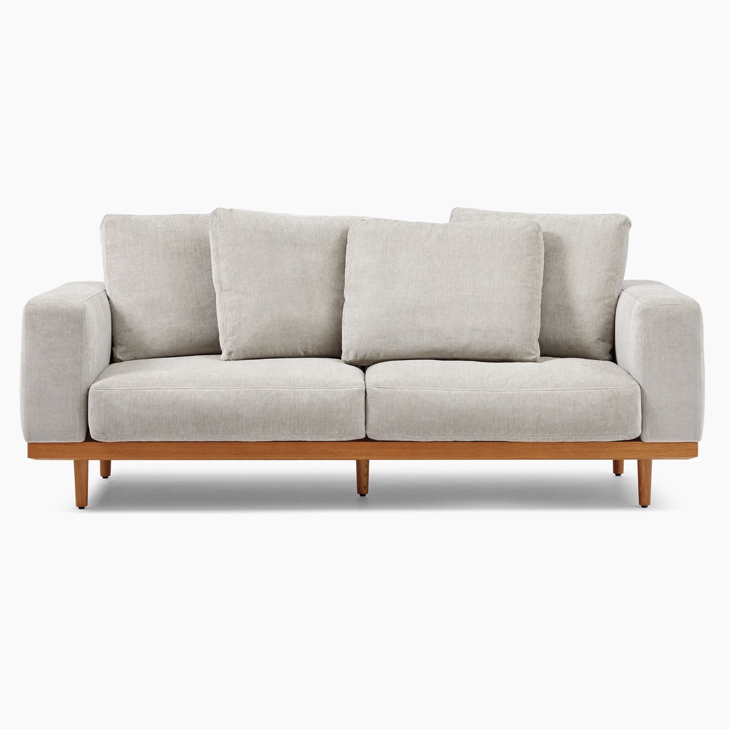 West Elm Newport Blue Fabric 2 Seater Sofa - image-2