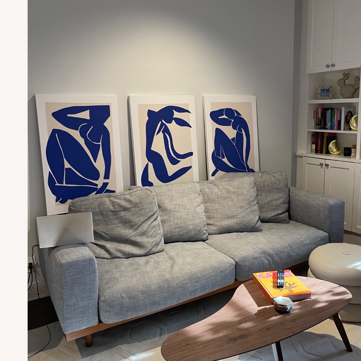 West Elm Newport Blue Fabric 2 Seater Sofa - image-4