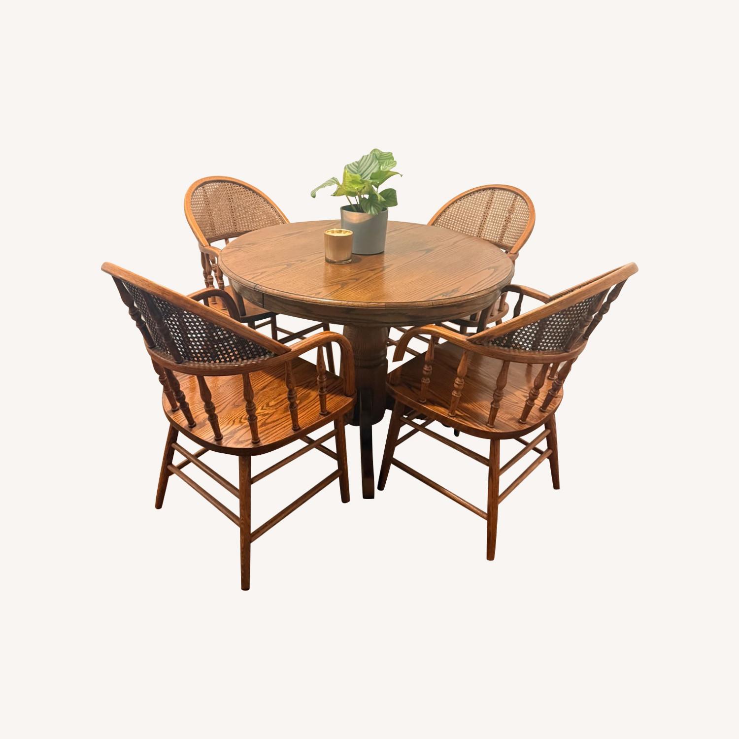 Vintage/Antique Finds Dark Brown Wood Dining Set - AptDeco