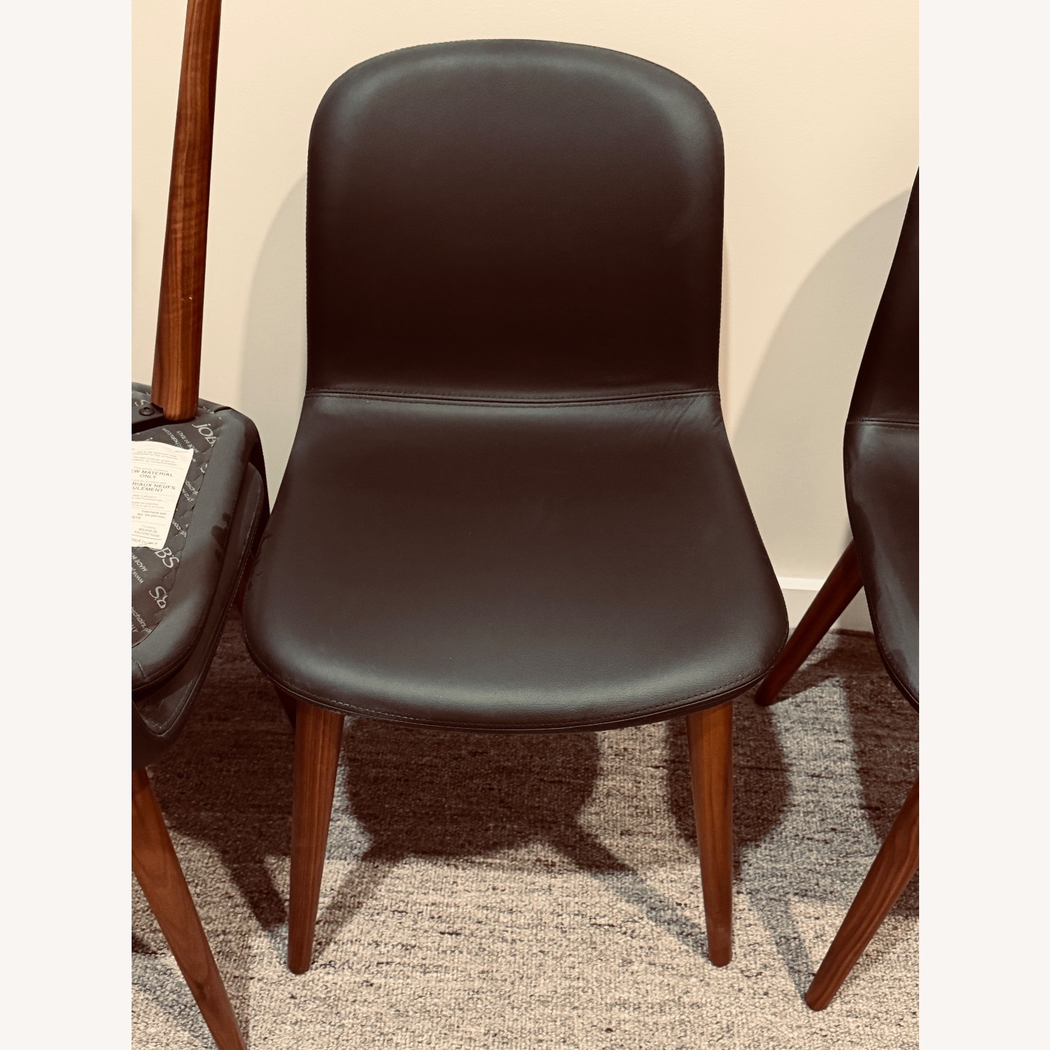 Design Within Reach Job's Bacco Chair Black Leather Dining Chairs - image-4