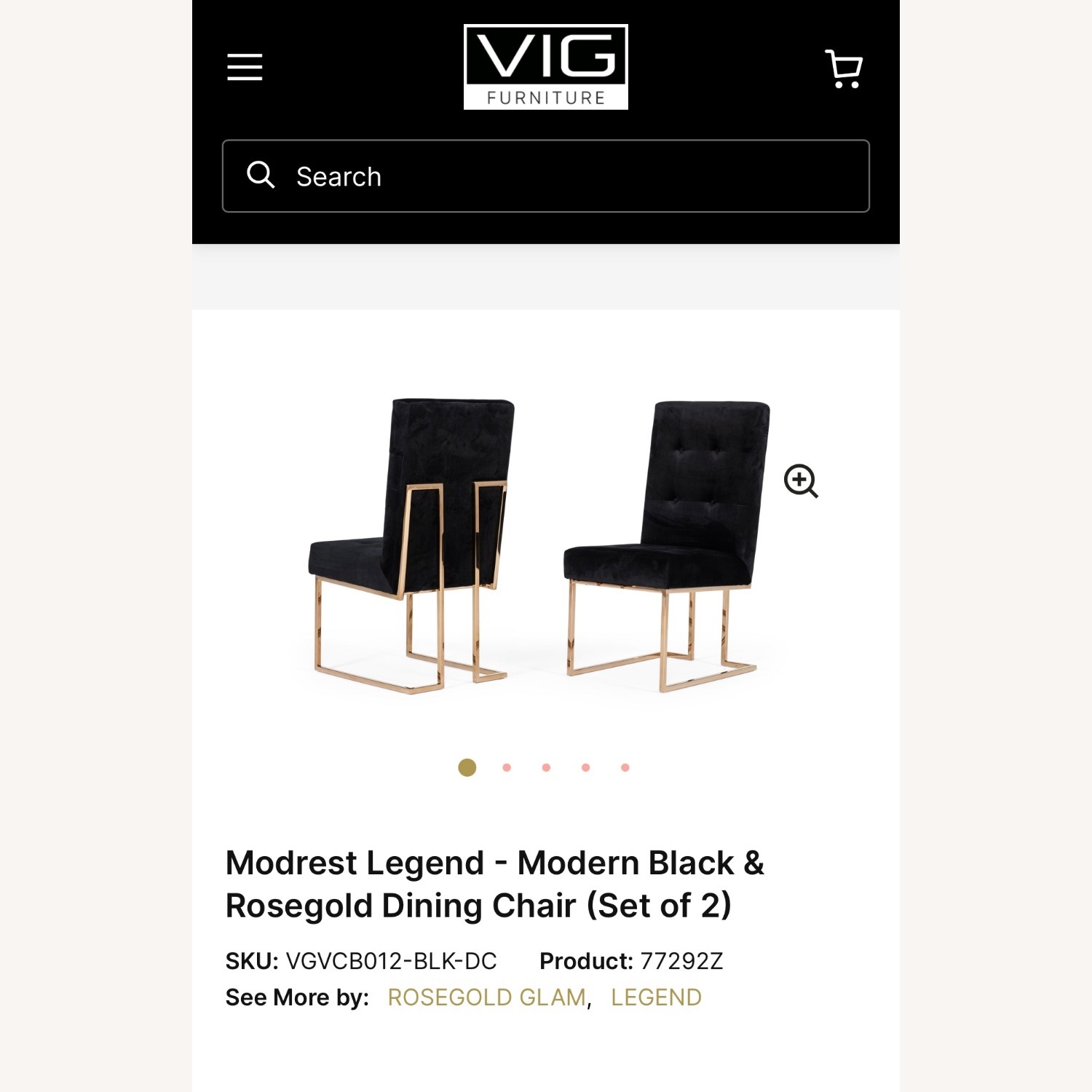 VIG Dining Table With 6 Chairs - image-9