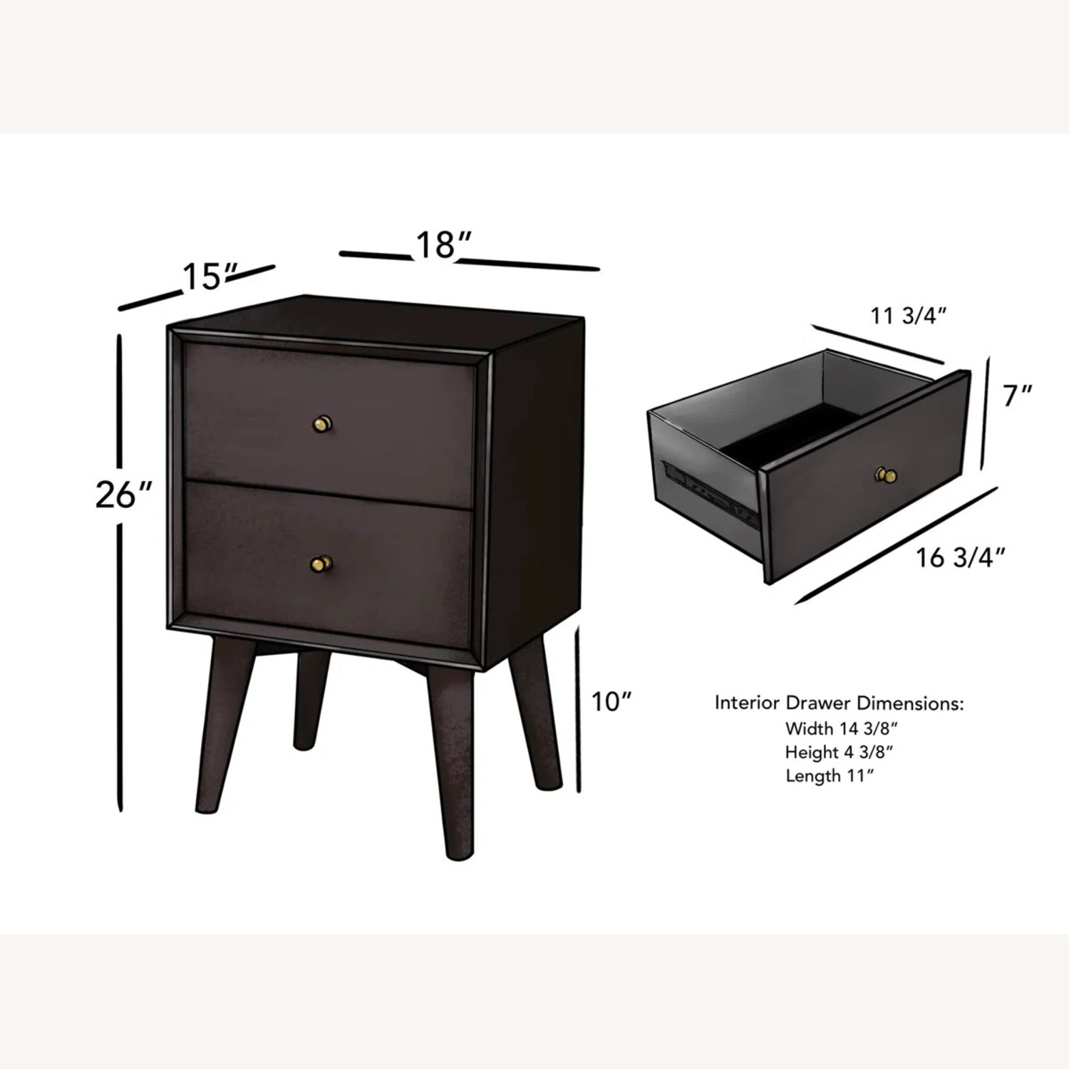AllModern Black Wood Nightstands - image-3