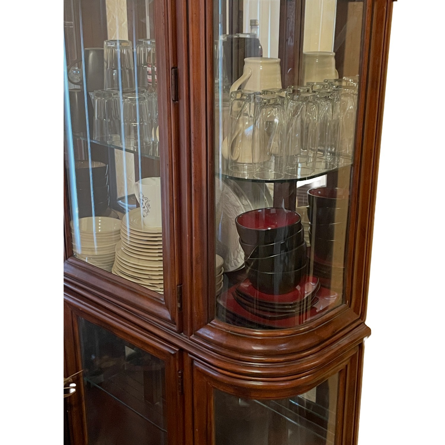 Ashley Cherry Oak 2-Tier China Cabinet - image-2