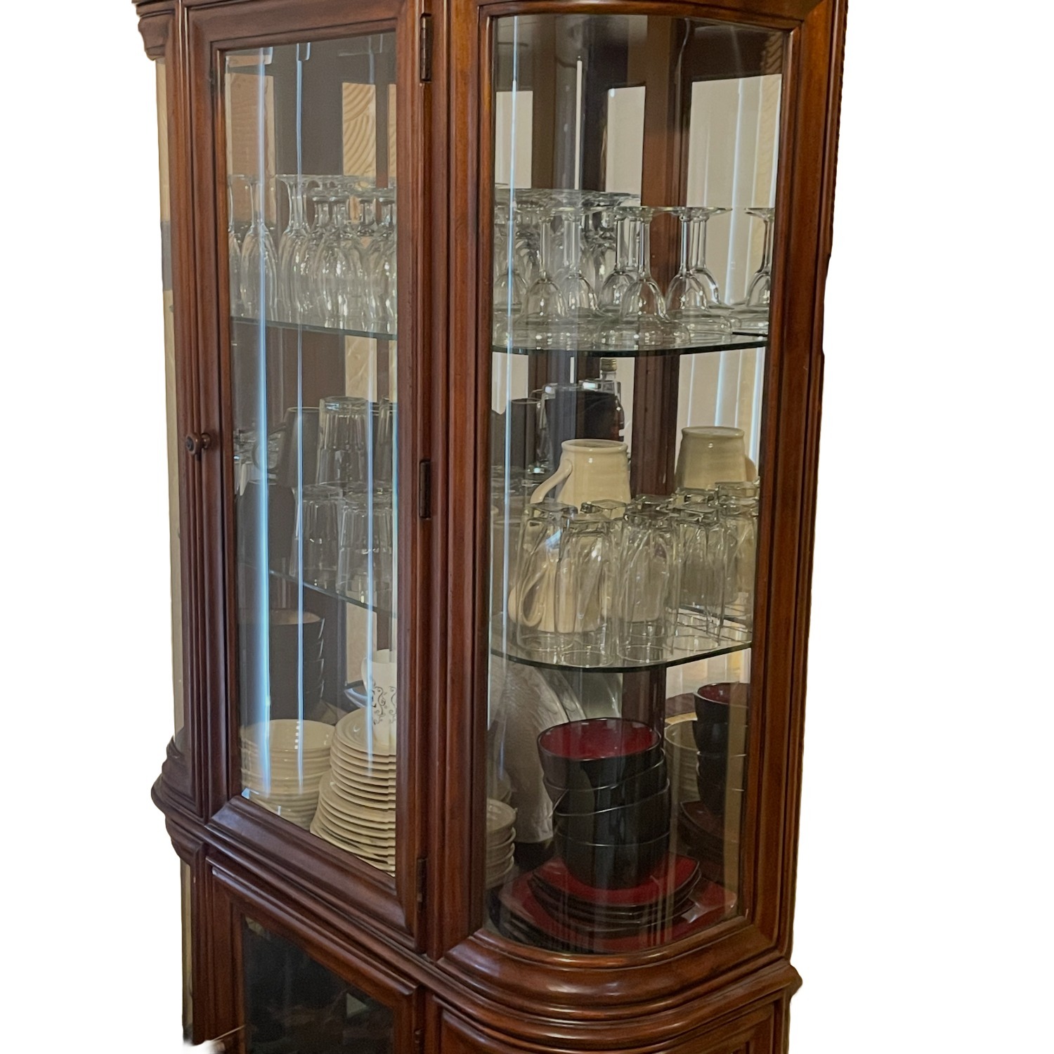 Ashley Cherry Oak 2-Tier China Cabinet - image-3