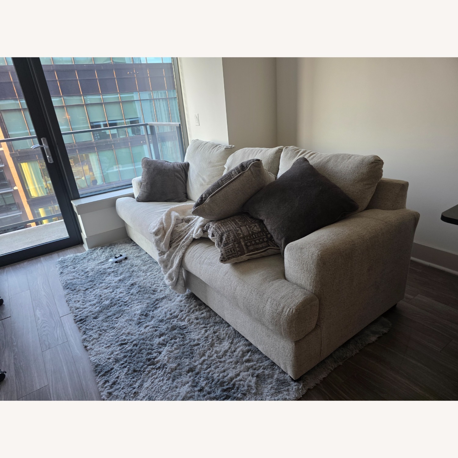 Ashley Brebryan Grey Sofa with Pillows - image-1