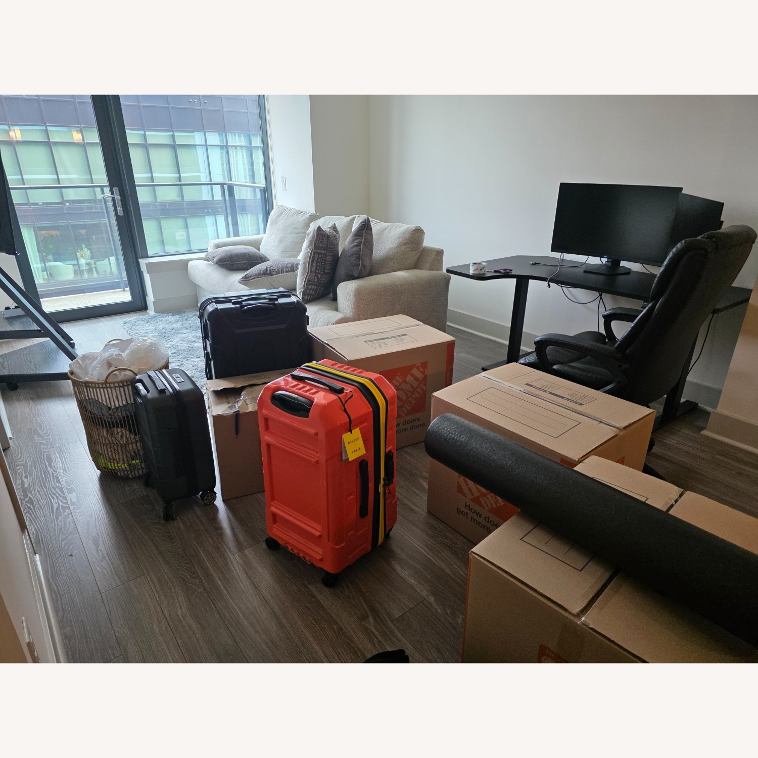 Ashley Brebryan Grey Sofa with Pillows - image-2