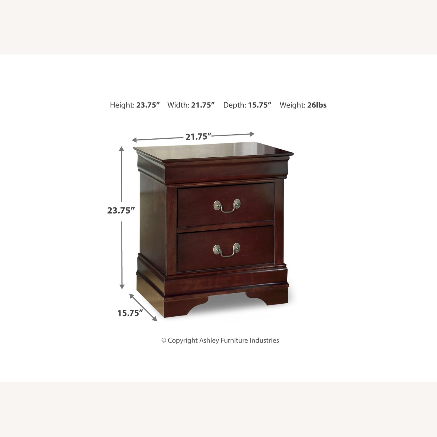 Wooded 6 Drawer Dresser and 2 Nightstands - image-3
