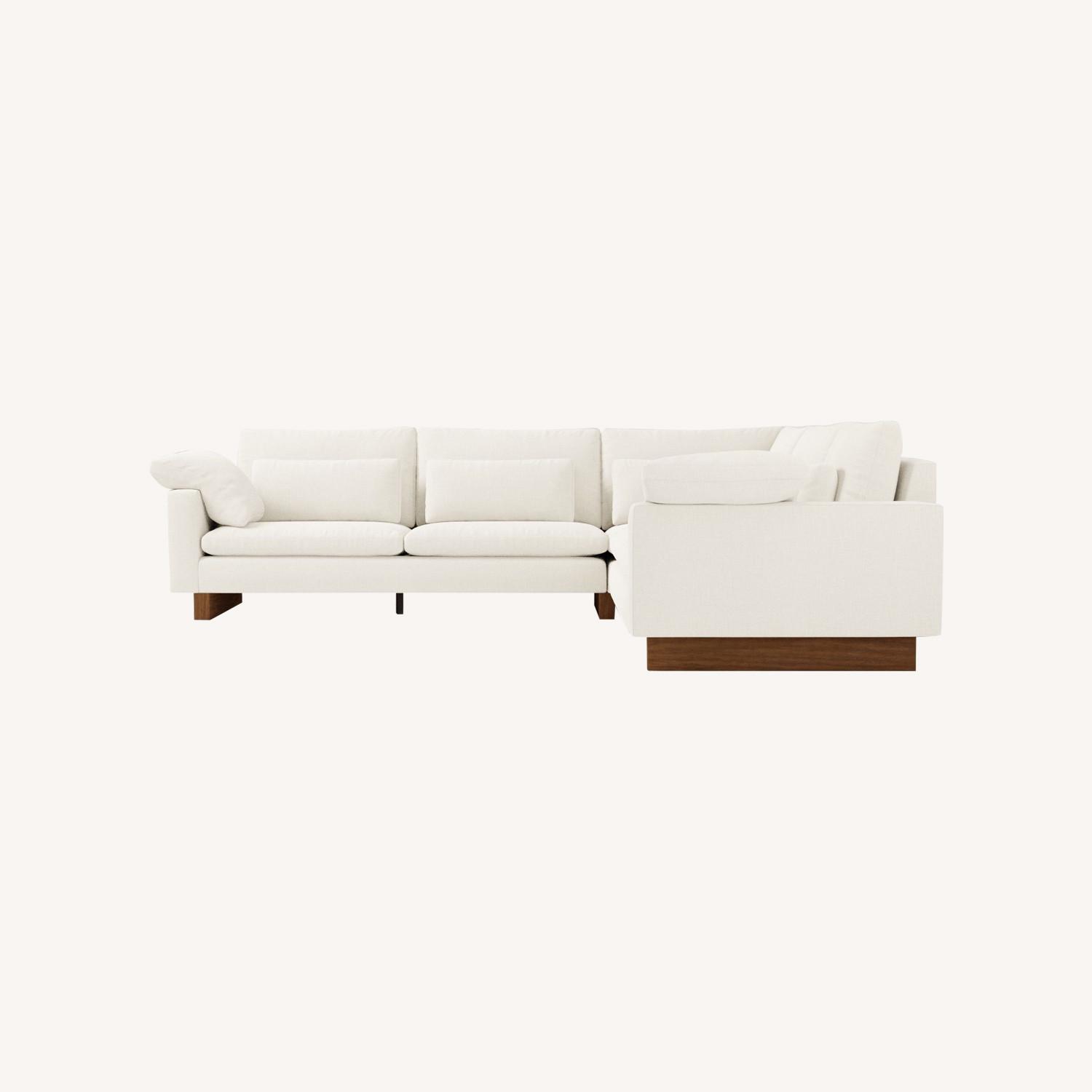 West Elm White 3-piece L- shaped Sectional Sofa - image-0