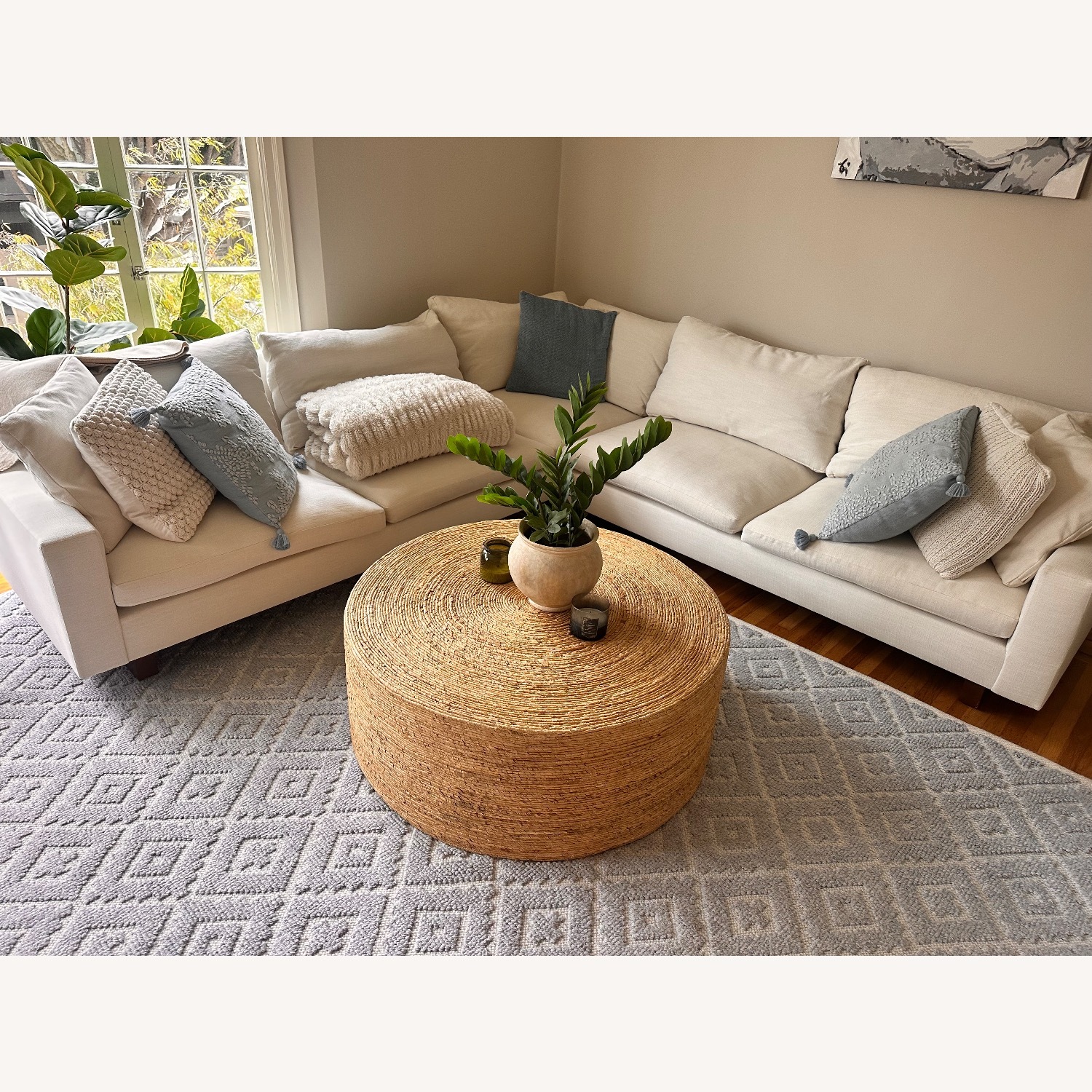 West Elm White 3-piece L- shaped Sectional Sofa - image-5