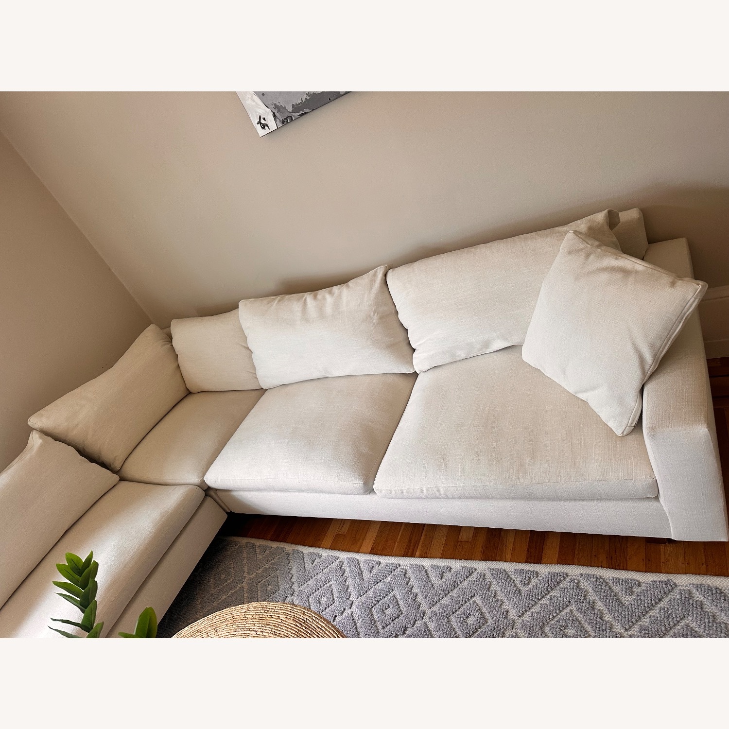 West Elm White 3-piece L- shaped Sectional Sofa - image-6