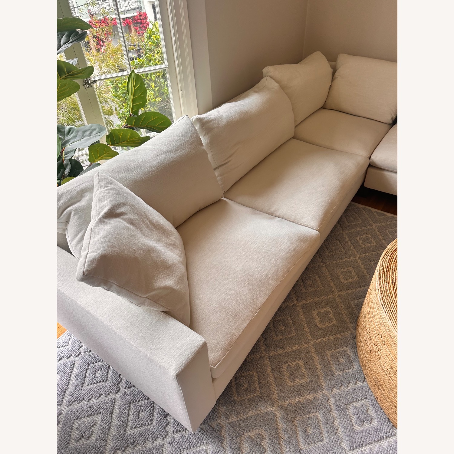 West Elm White 3-piece L- shaped Sectional Sofa - image-7