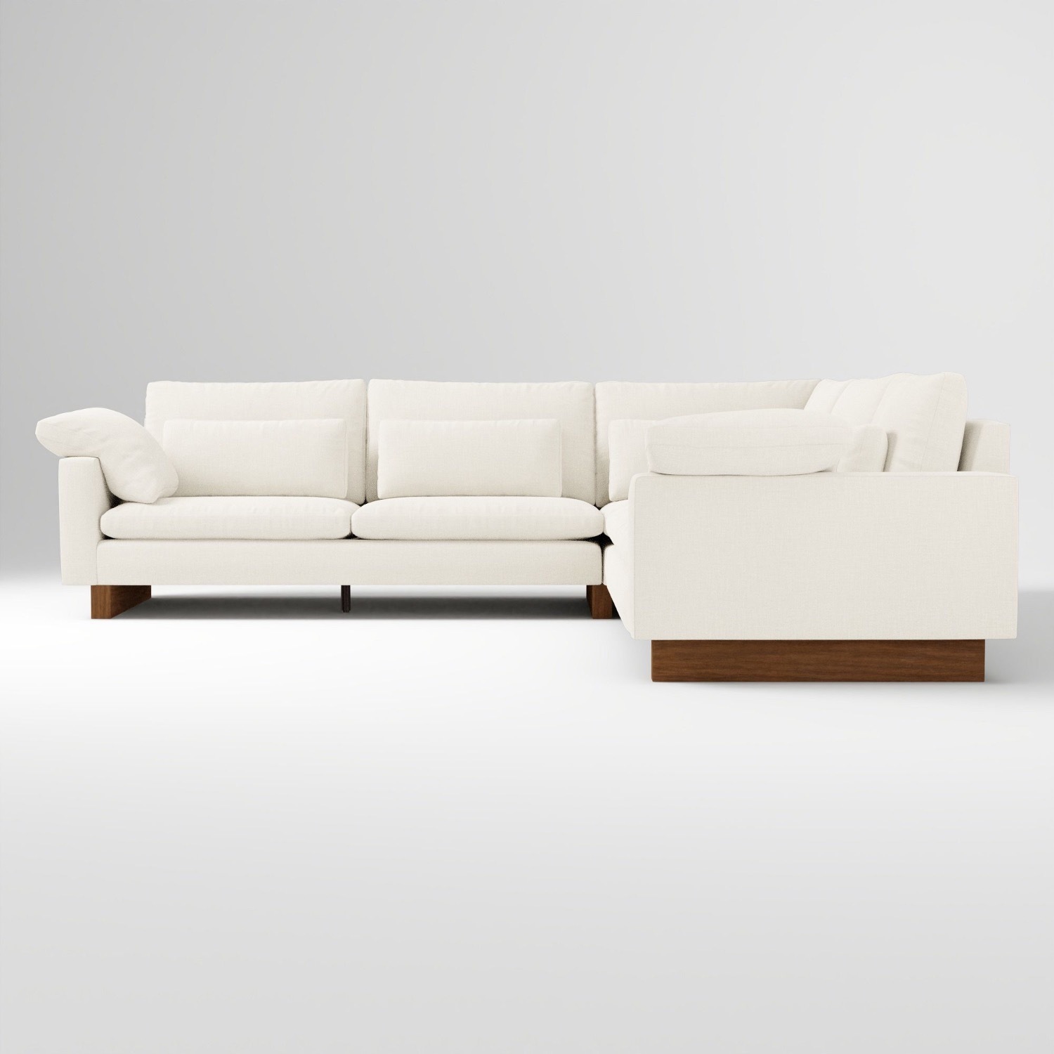 West Elm White 3-piece L- shaped Sectional Sofa - image-8