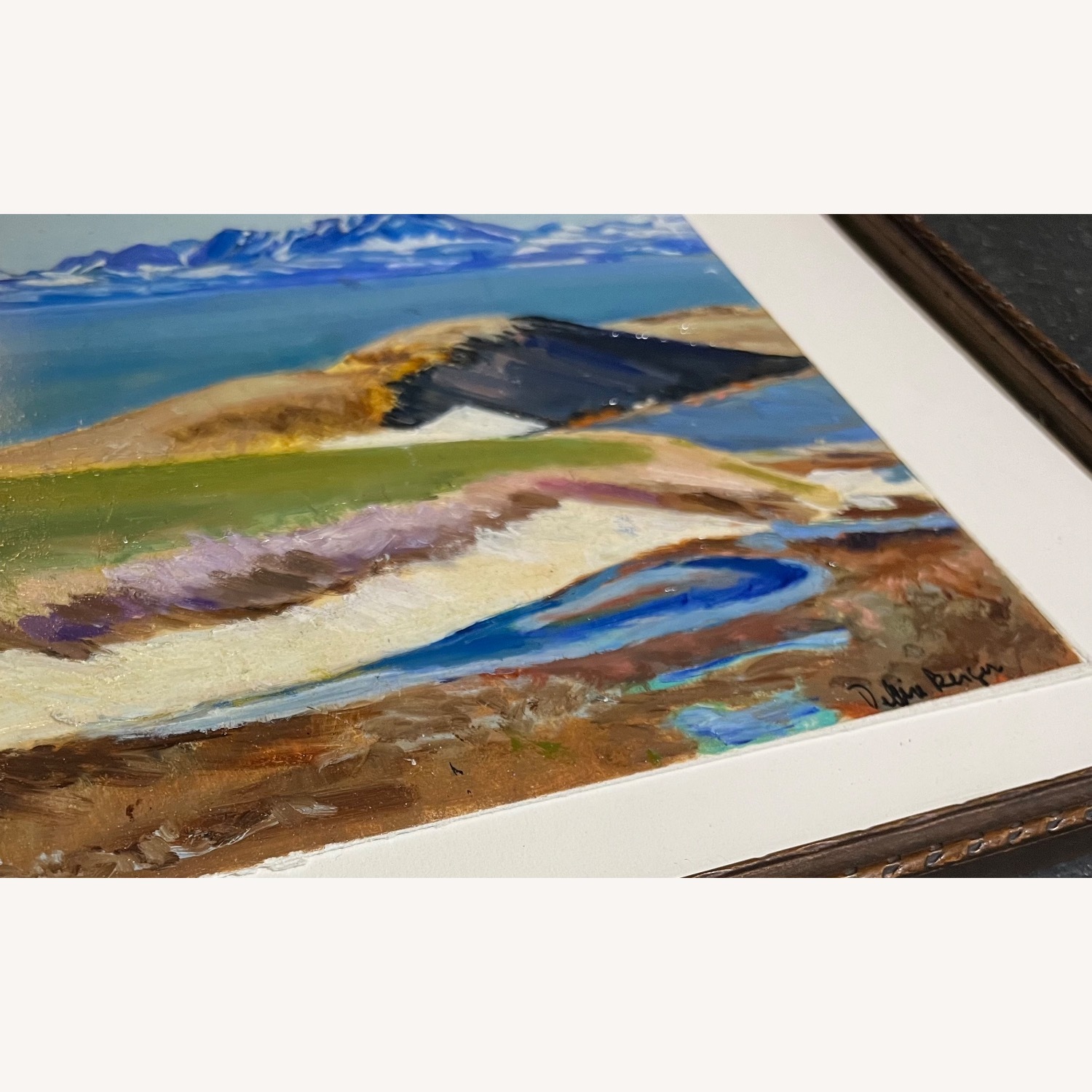 Vintage Landscape Painting Oil on Board Framed - image-4