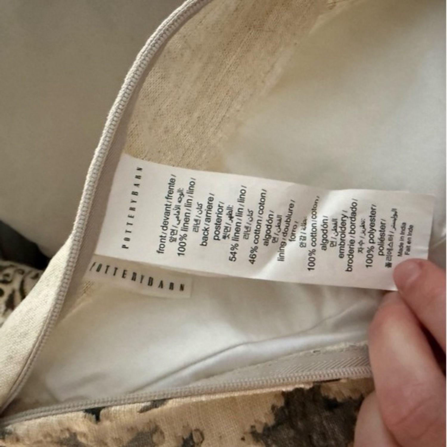 Pottery Barn Reilley Embroidered Linen Pillows + Inserts - image-3