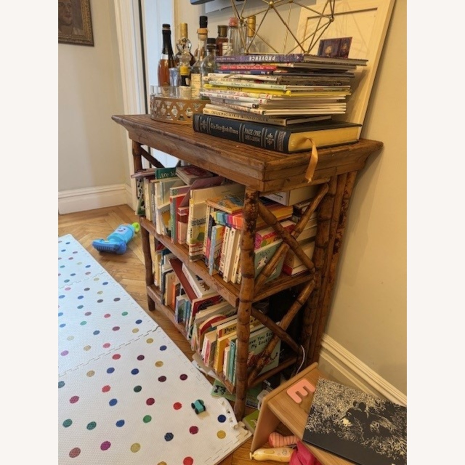 Faux Bamboo TV Console / Bookshelf - image-4