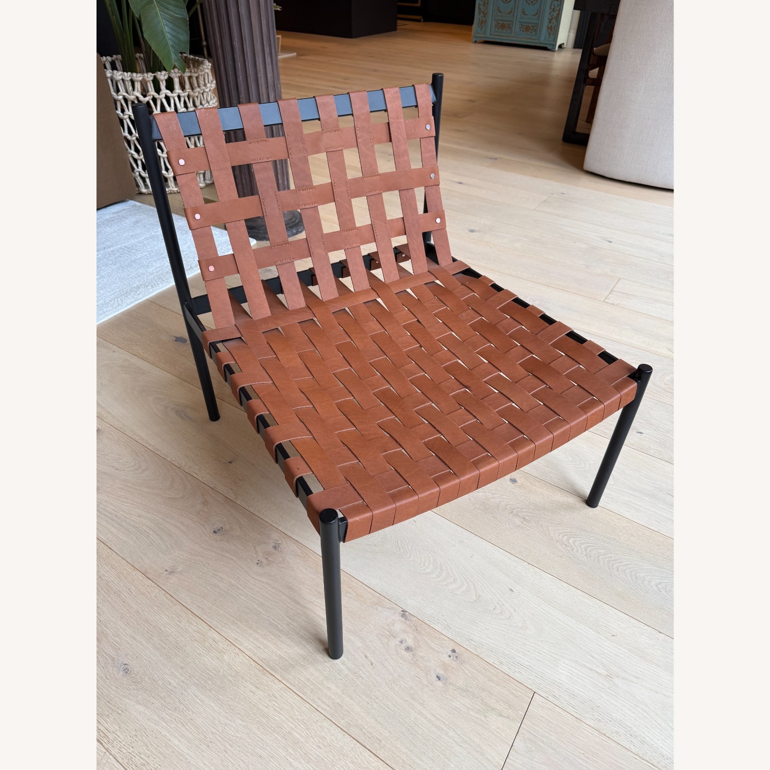 Dark Brown Leather Accent Chair - image-0