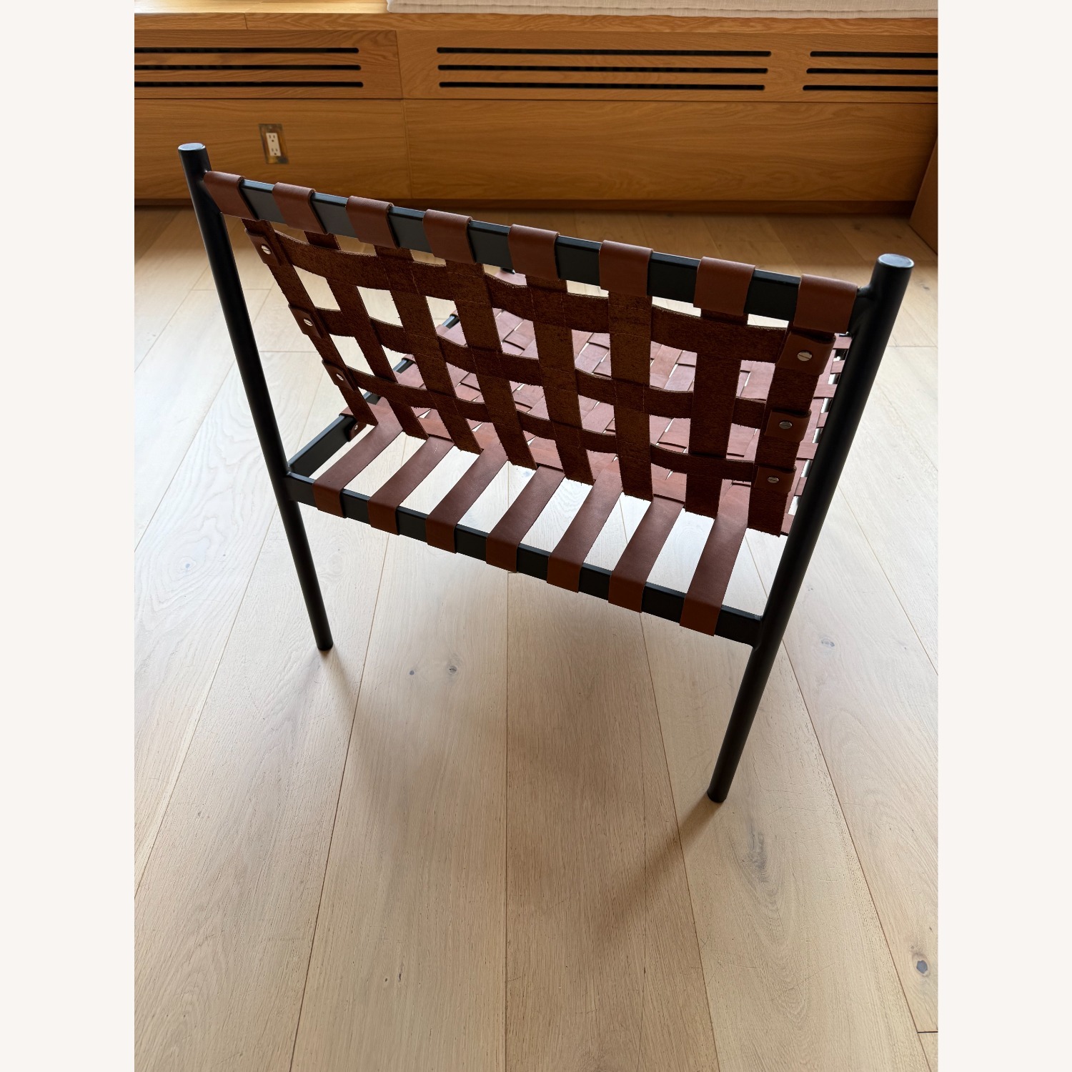 Dark Brown Leather Accent Chair - image-3