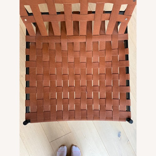 Used Dark Brown Leather Accent Chair for sale on AptDeco