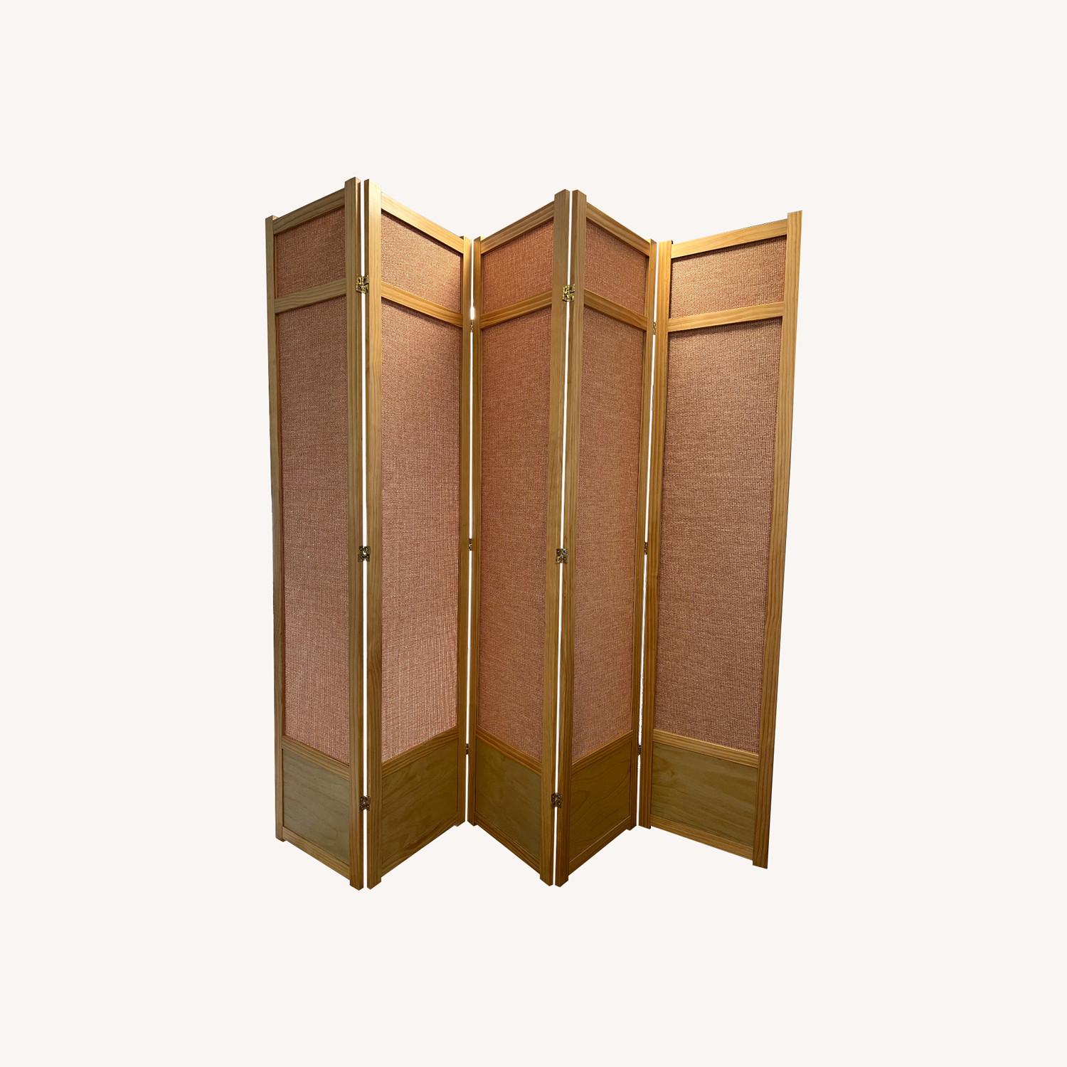 Wayfair Clarke Natural 5-Panel Wood Room Divider - image-0