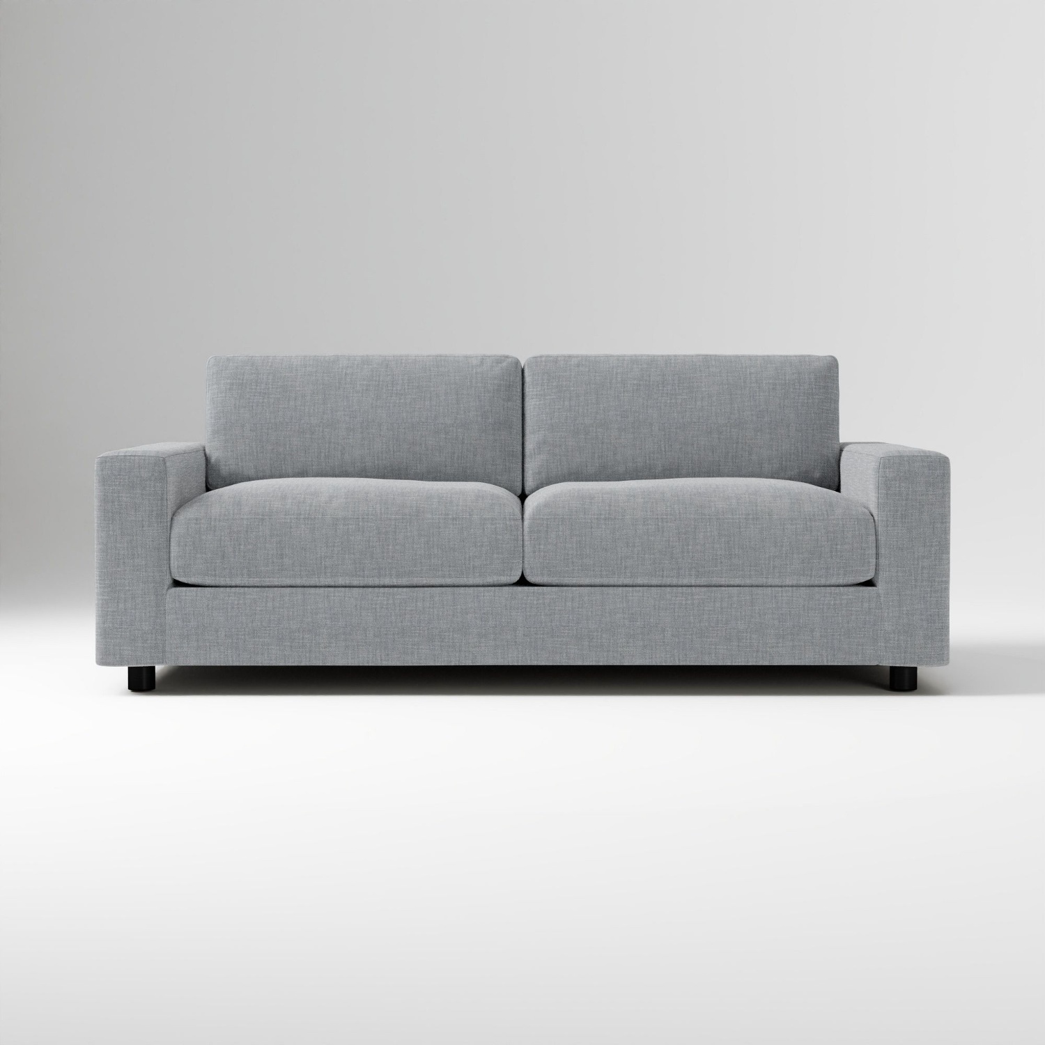 West Elm Light Gray Fabric 2 Seater Sofa - image-0