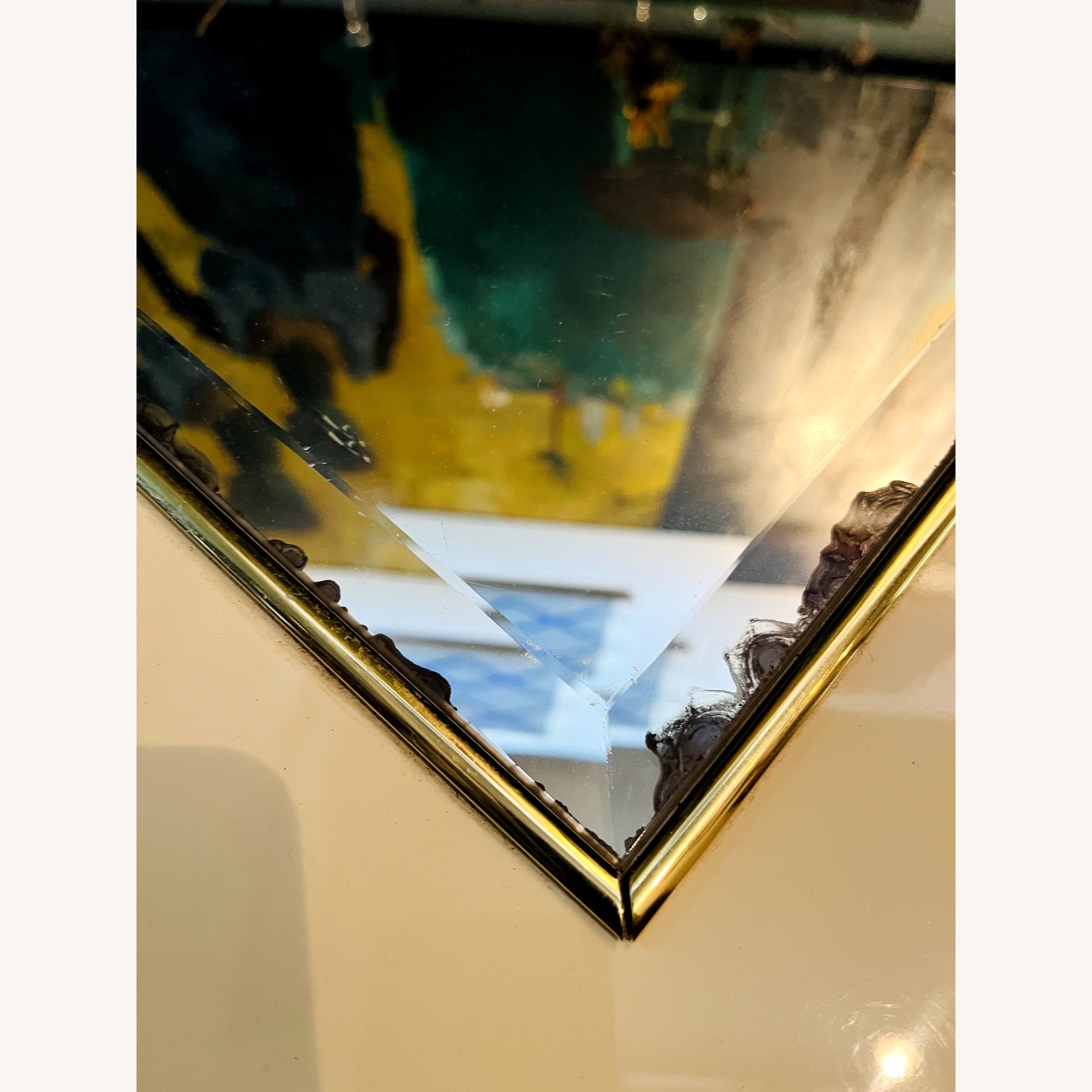 Vintage Side Table Glam Mirror Top 1970s - image-5