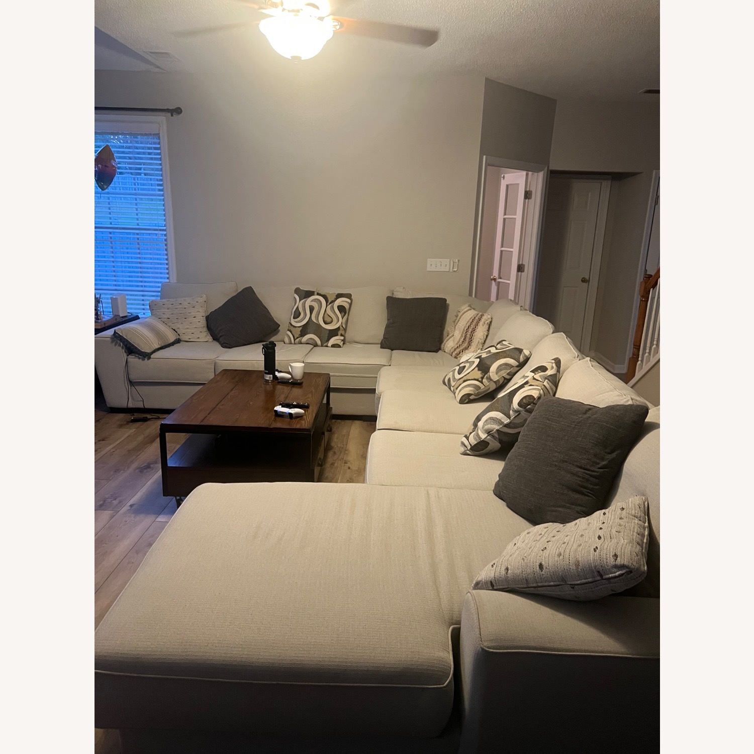 Davinci Natural Fabric 3+ Piece Sectional - image-2