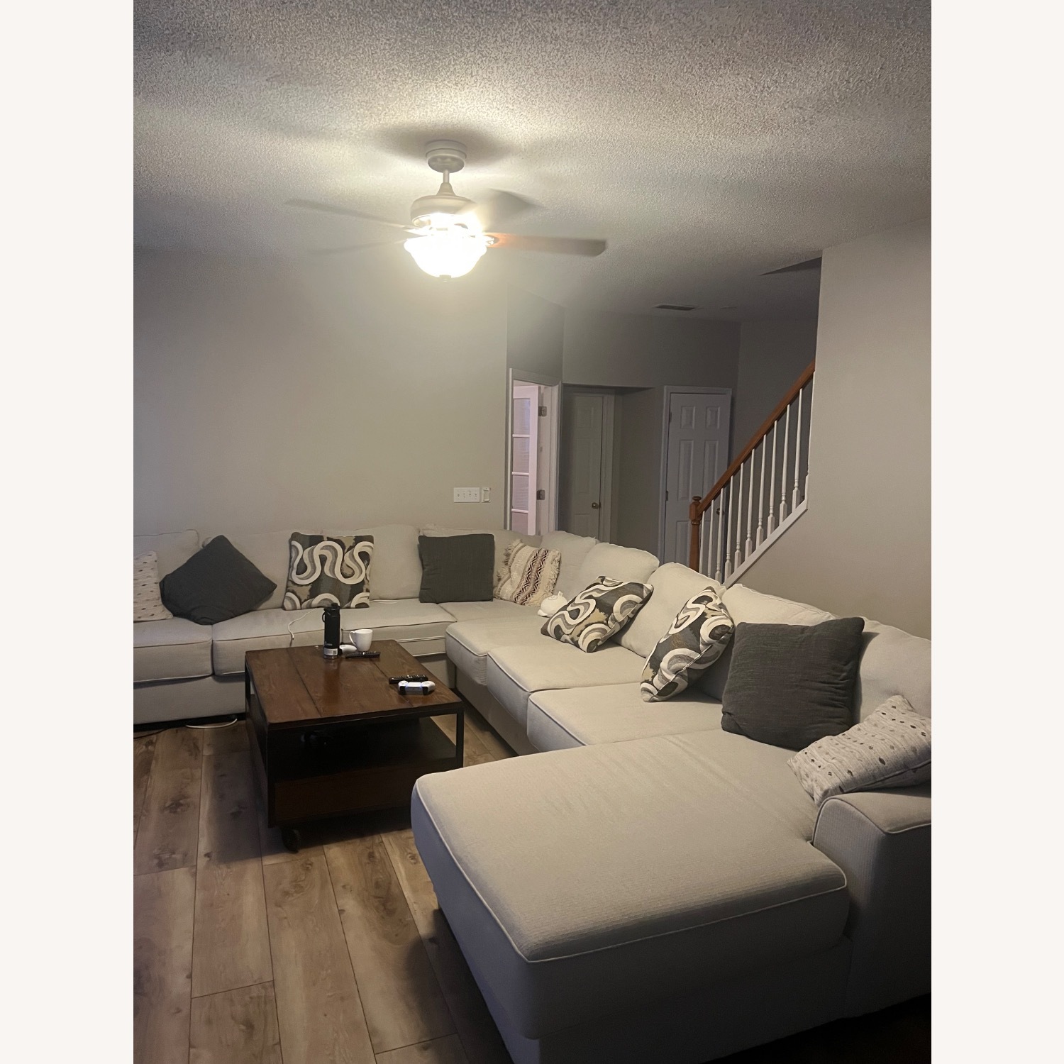 Davinci Natural Fabric 3+ Piece Sectional - image-1