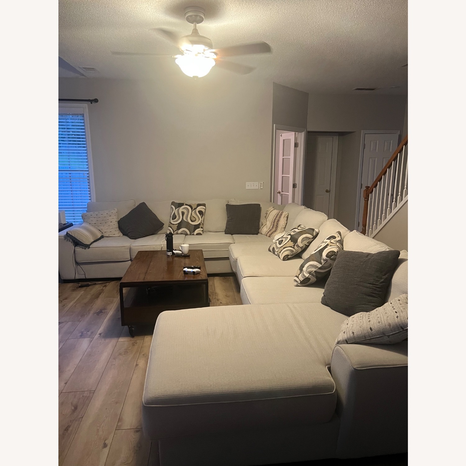 Davinci Natural Fabric 3+ Piece Sectional - image-4