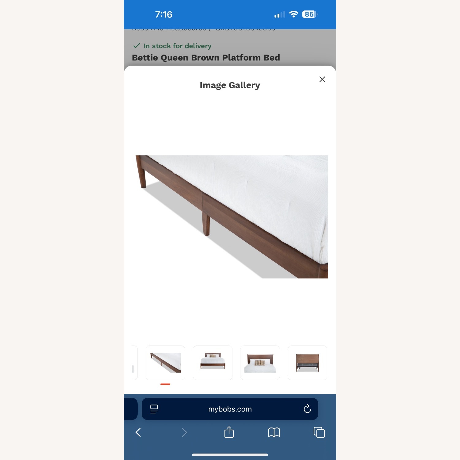 Bob's Discount Furniture Bettie Queen Brown Platform Bed - image-3