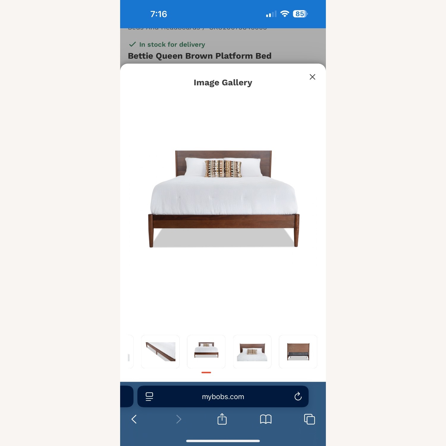 Bob's Discount Furniture Bettie Queen Brown Platform Bed - image-4