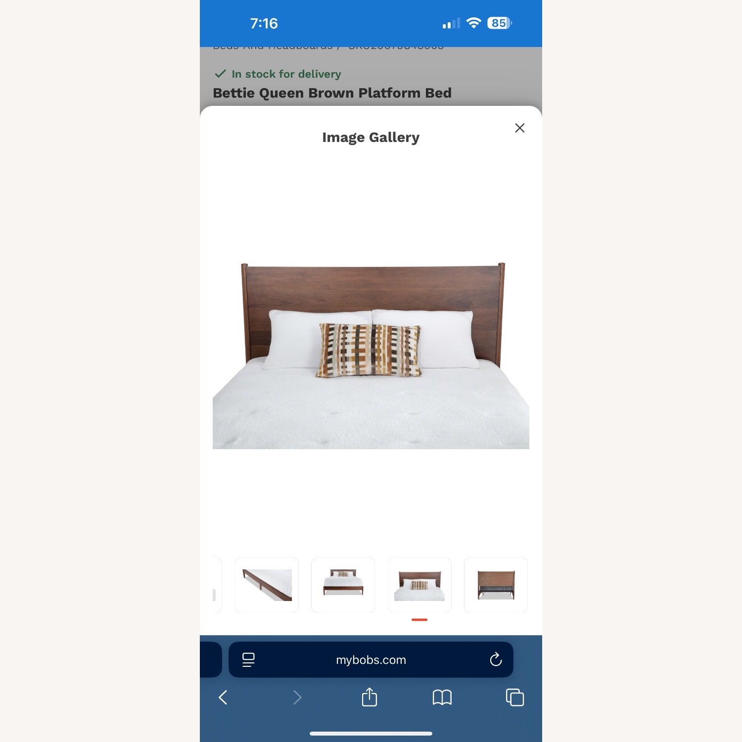 Bob's Discount Furniture Bettie Queen Brown Platform Bed - image-1